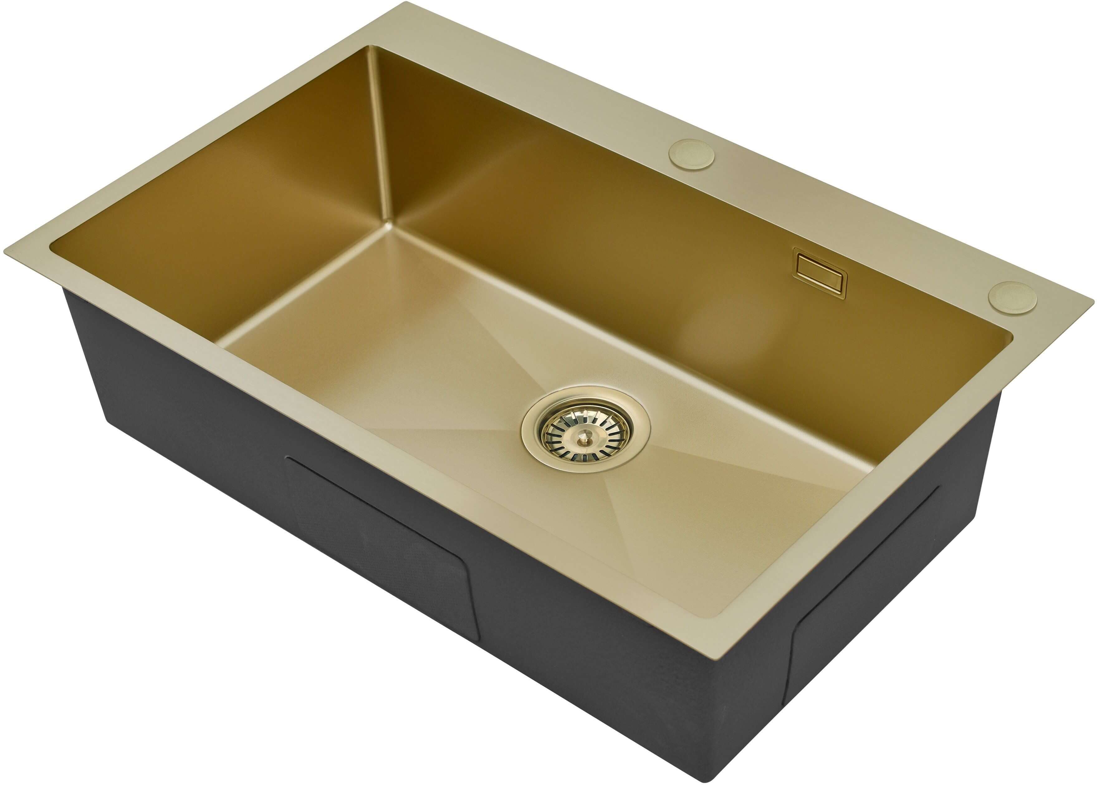 Ruvetti Masivo évier avec distributeur 76x50 cm doré 5002M_PVD_CH80_W