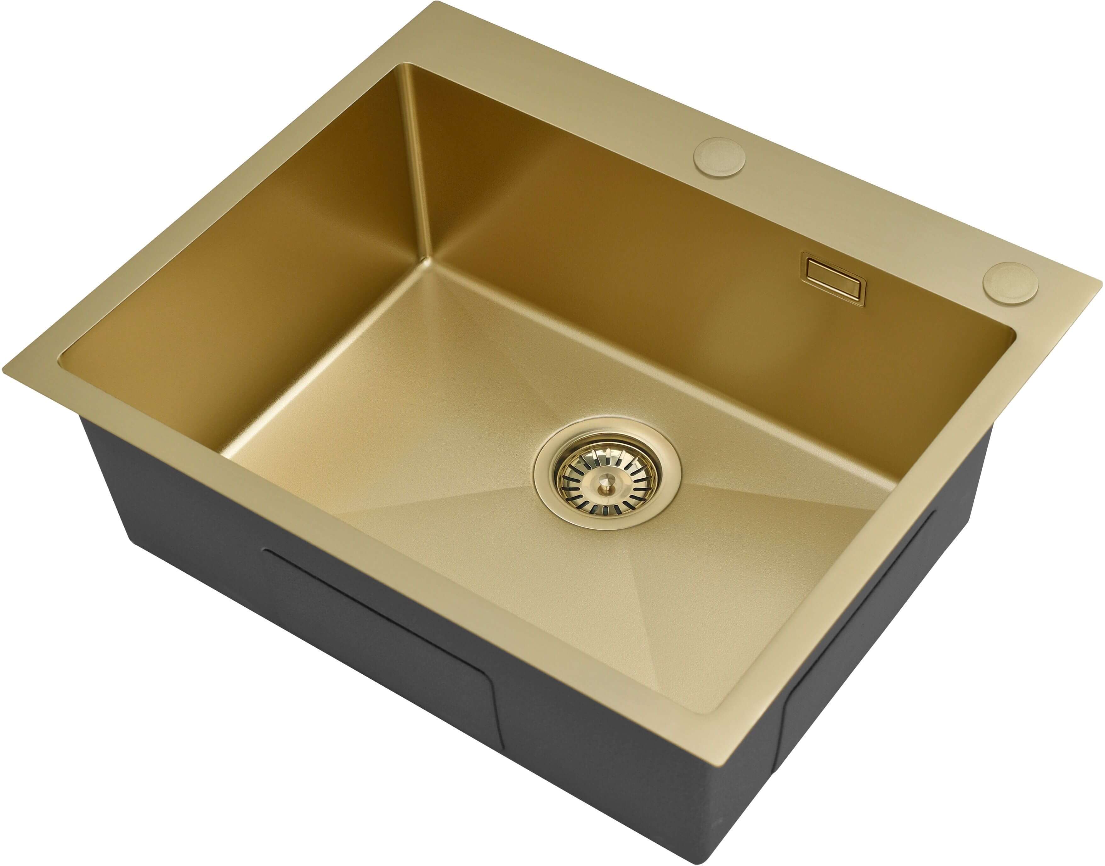 Ruvetti Masivo évier avec distributeur 60x50 cm doré 5002M_PVD_CH60_W
