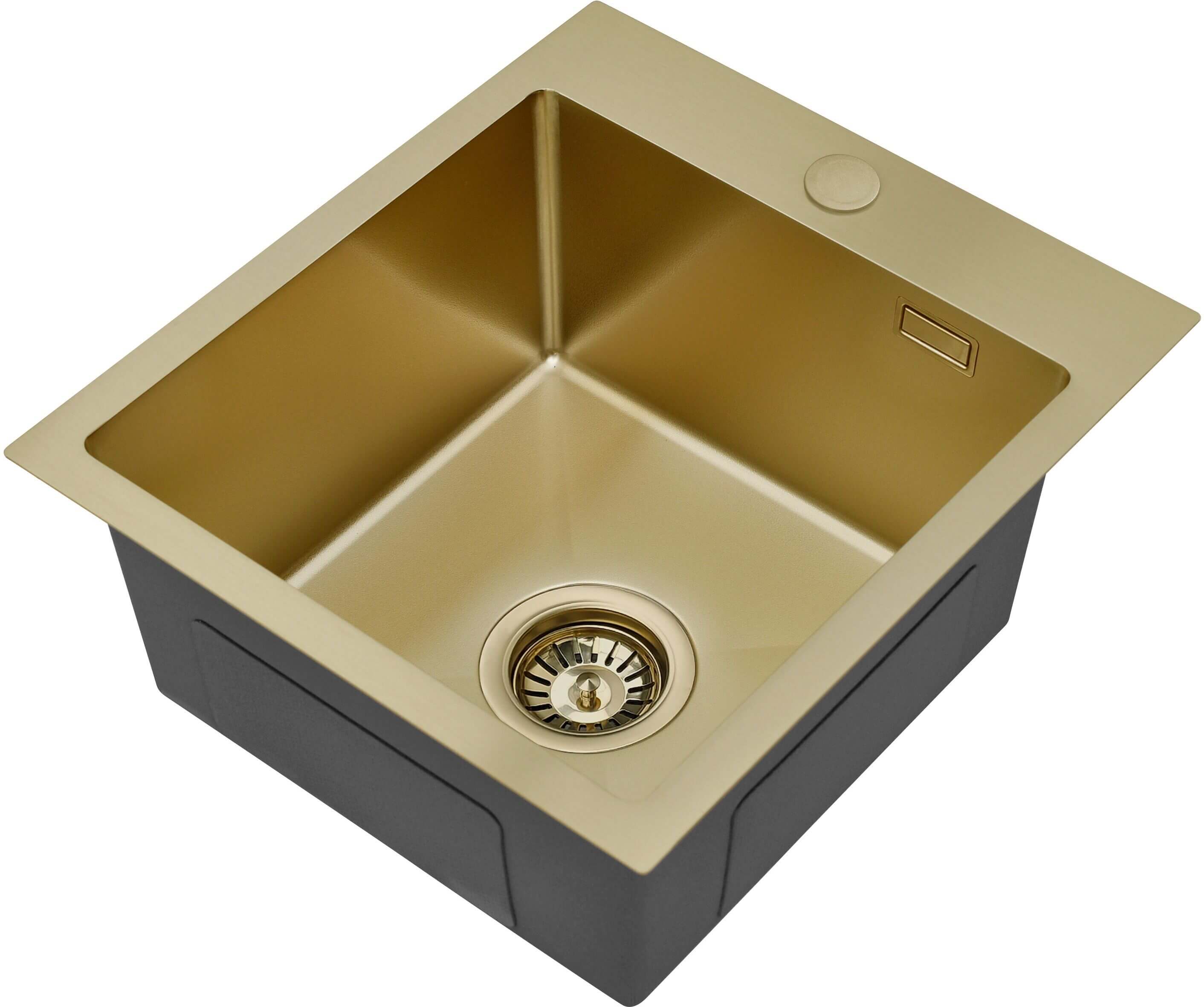 Ruvetti Masivo évier en acier inoxydable 50x40 cm doré 5002M_PVD_CH40_W