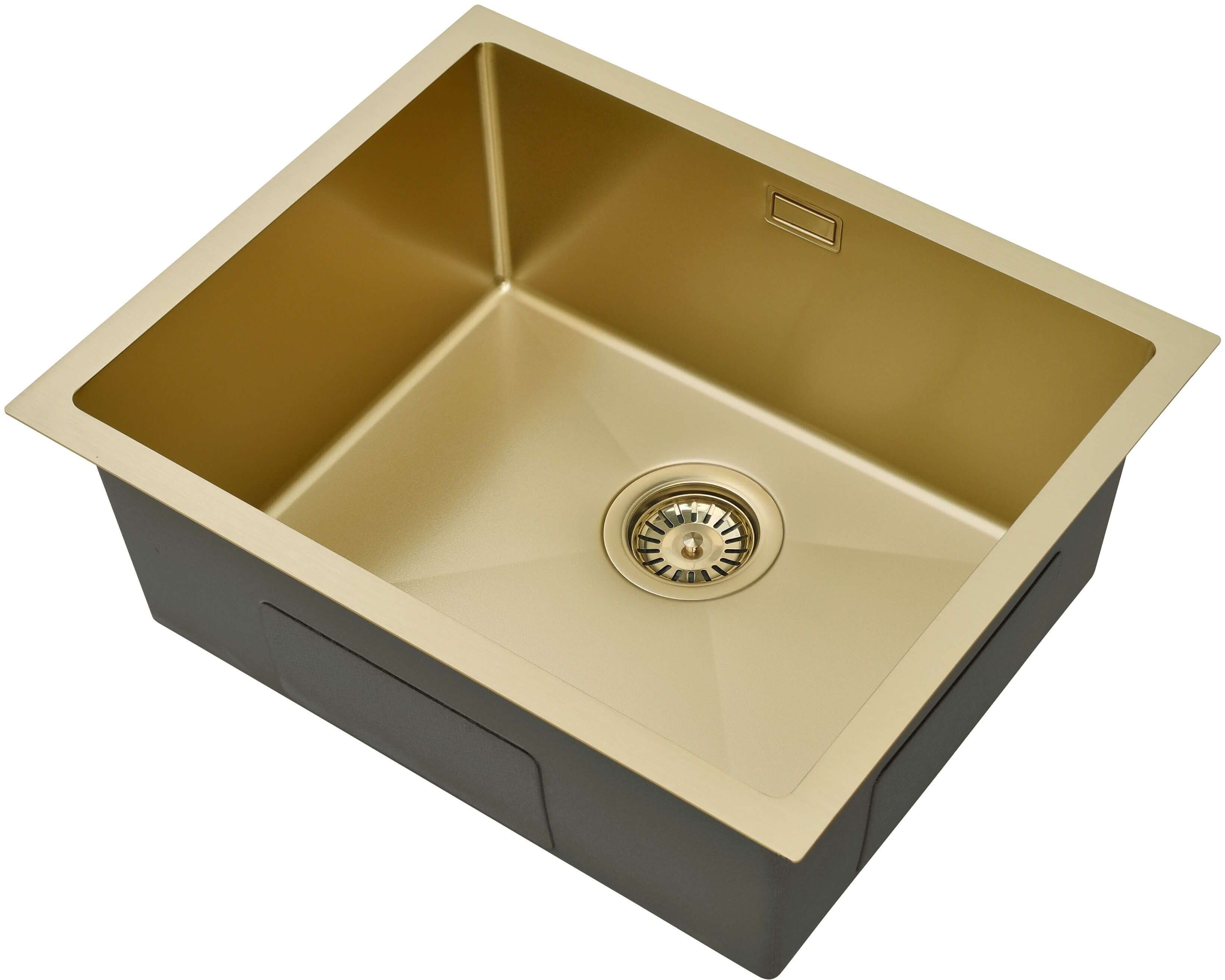 Ruvetti Stelio évier en acier inoxydable avec siphon 54x44 cm doré 5001S_PVD_CH60_P