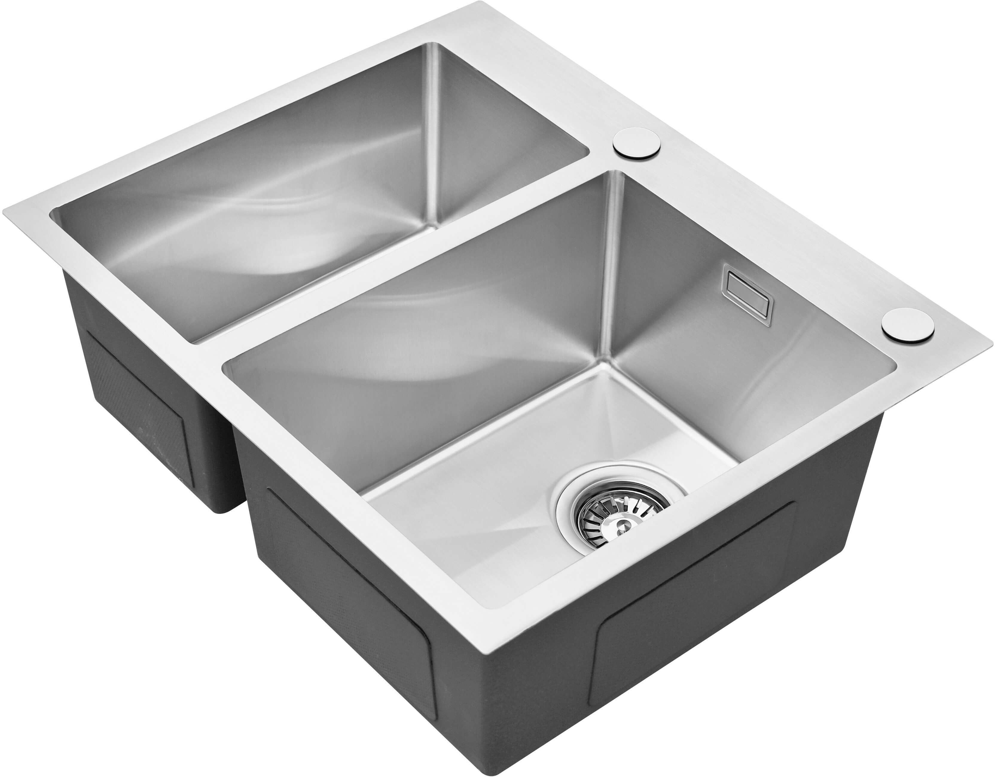 Ruvetti Masivo évier avec distributeur 61x51 cm acier 5002M_BS65_W