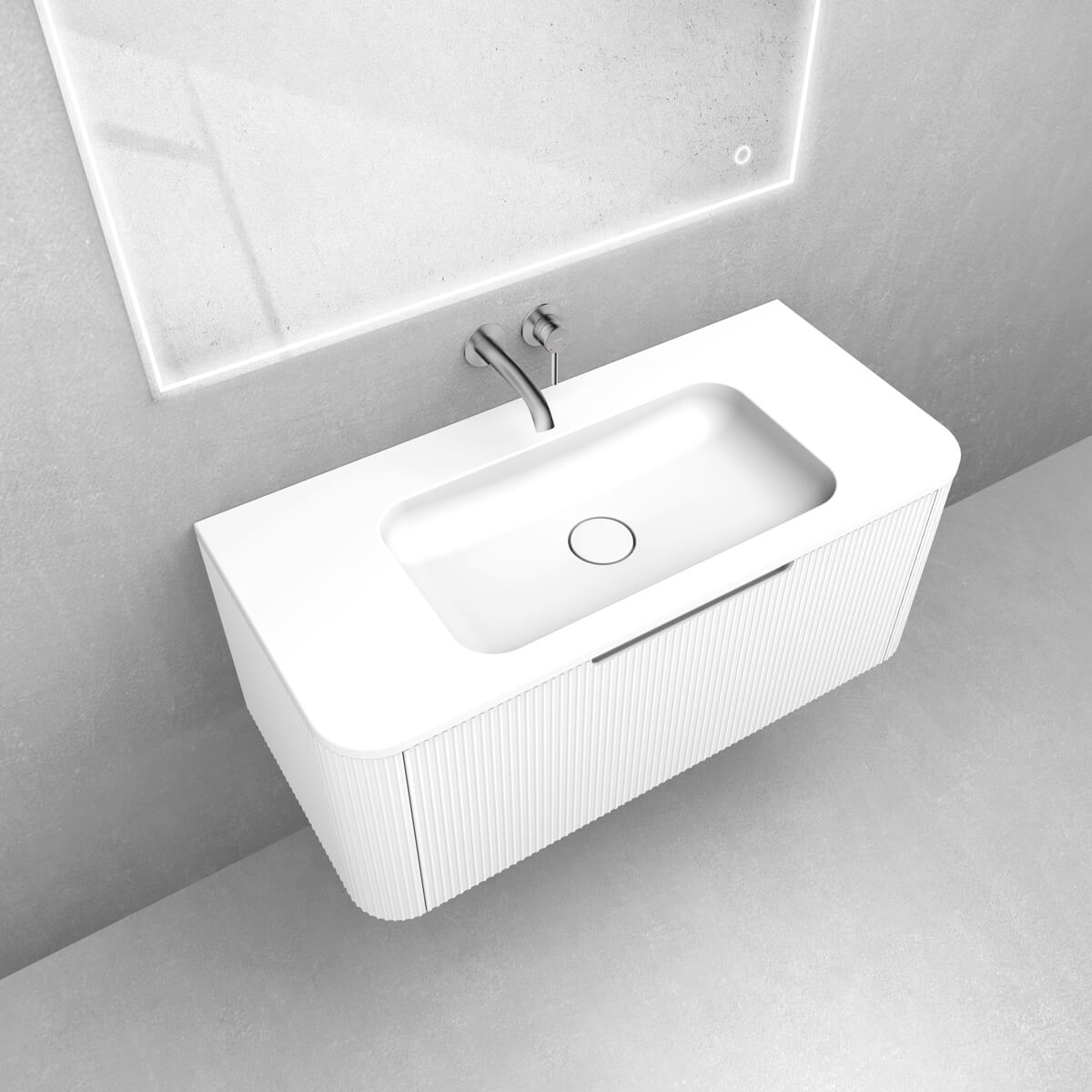 Set armoire Oltens Hamnes 60024000, lavabo Oltens Hamnes 40214000
