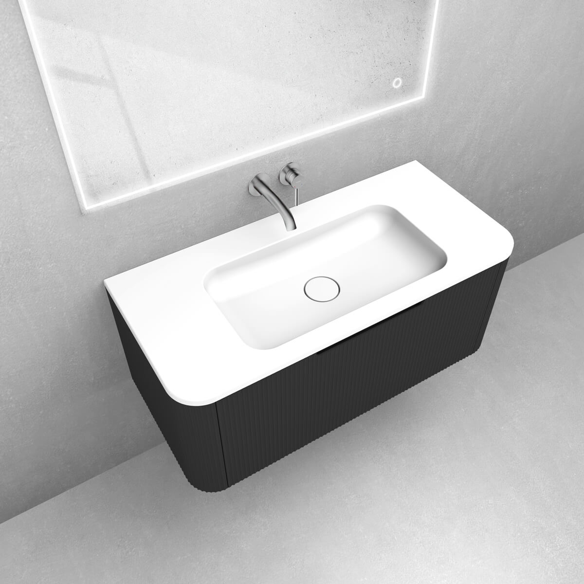 Set armoire Oltens Hamnes 60024300, lavabo Oltens Hamnes 40214000