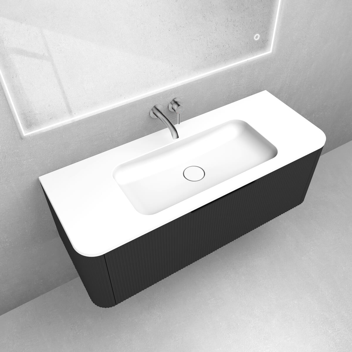 Set armoire Oltens Hamnes 60025300, lavabo Oltens Hamnes 40215000