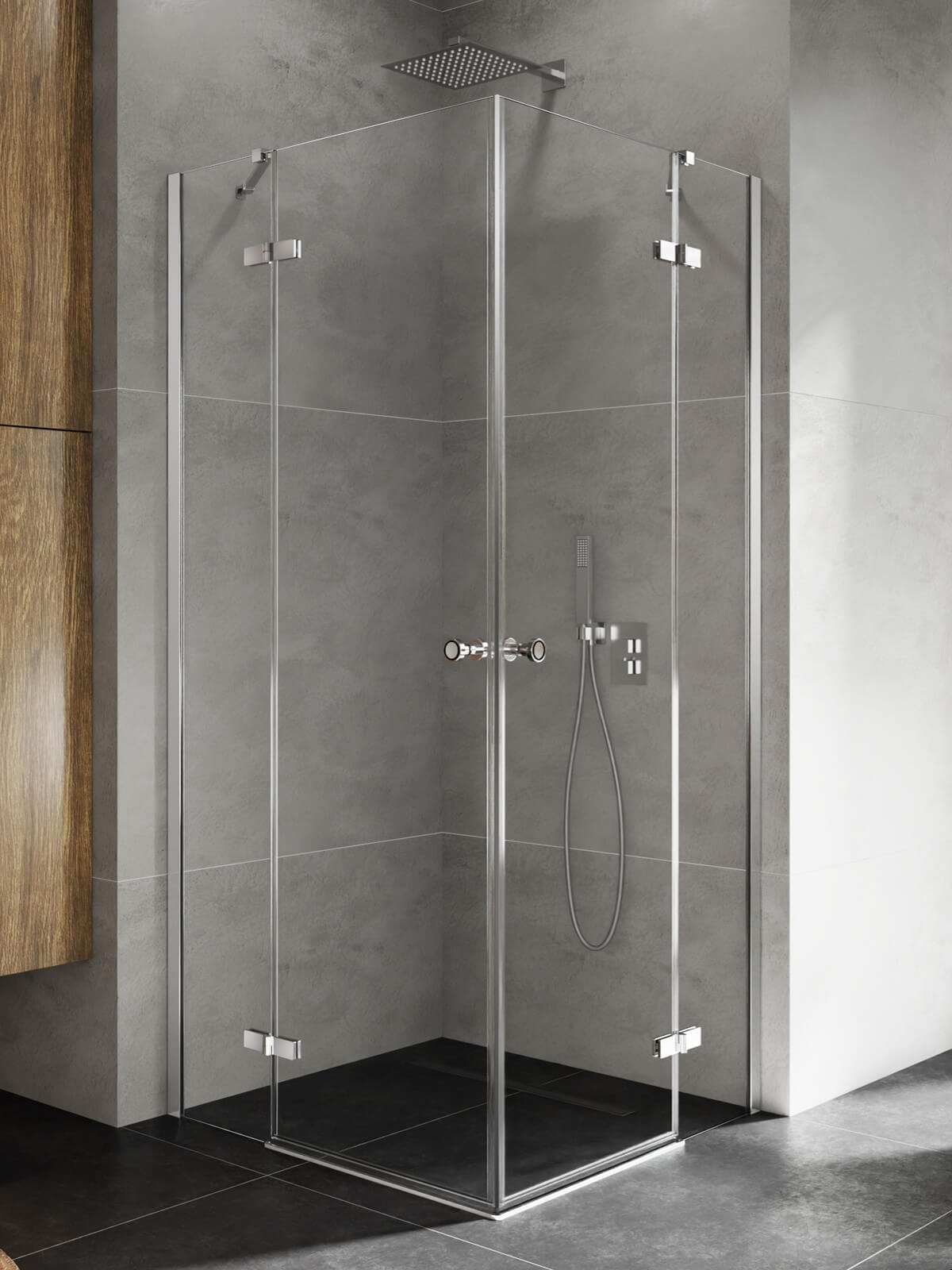 New Trendy Kalibra cabine de douche 100x90 cm rectangulaire chrome brillant/verre transparent K-5087