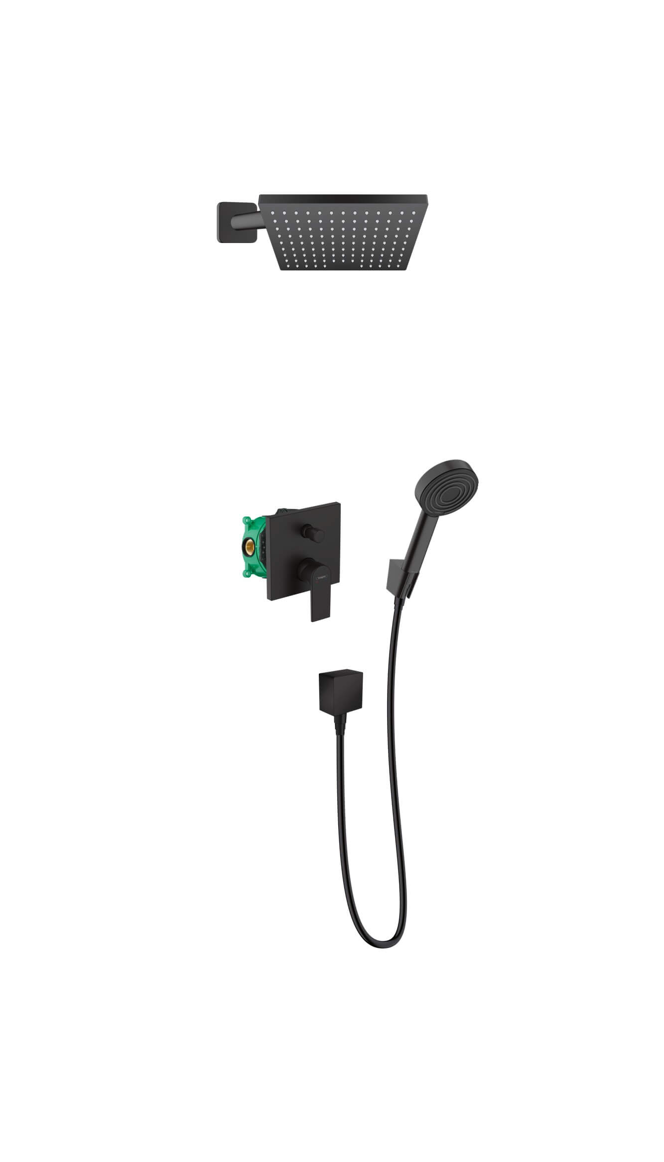 Hansgrohe Vernis Shape ensemble de douche encastré oui noir 88002344