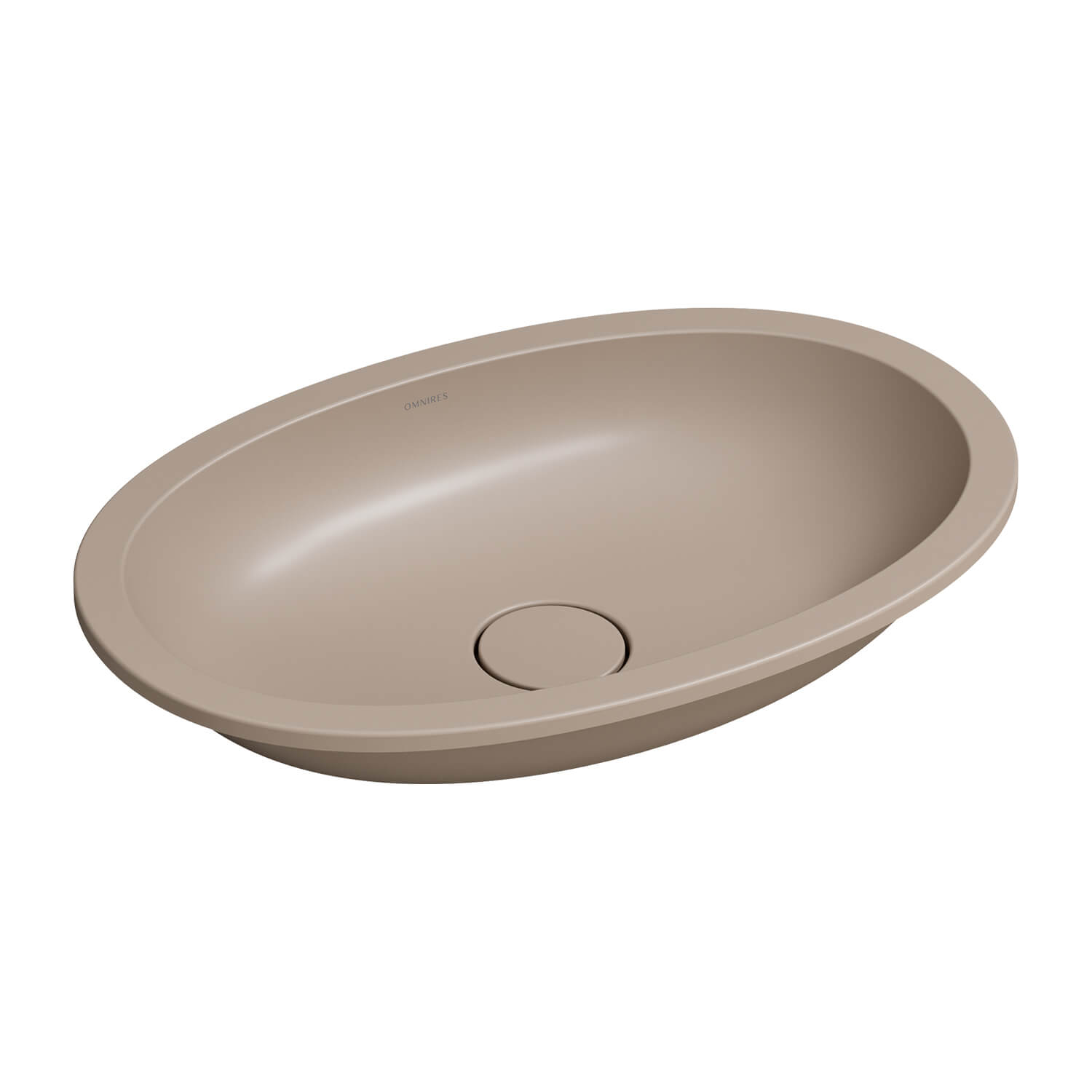 Omnires Shell M+ lavabo 54x34 cm ovale sous plan marron/beige mat SHELL540UPDB