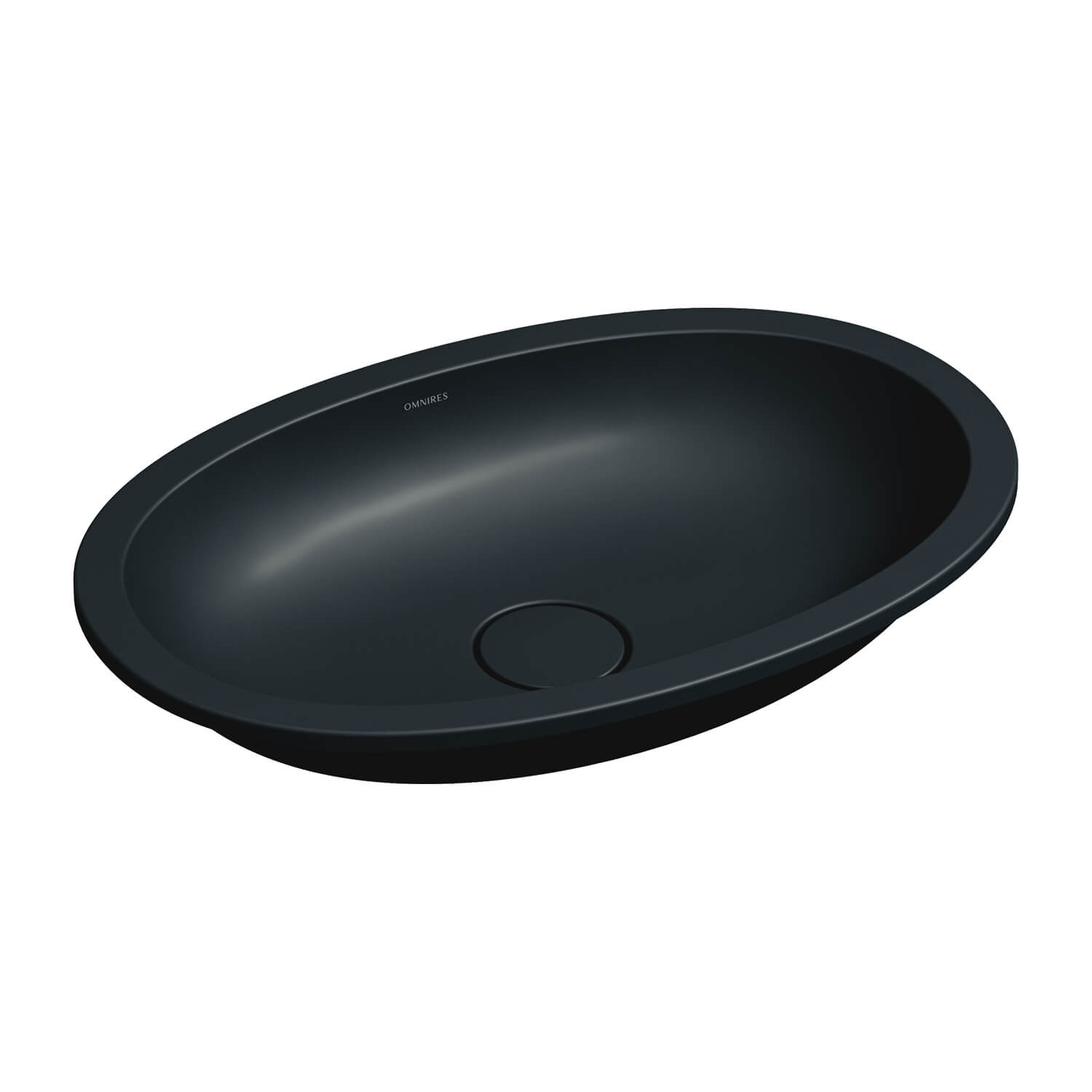 Omnires Shell M+ lavabo 54x34 cm ovale sous plan noir mat SHELL540UPBLV