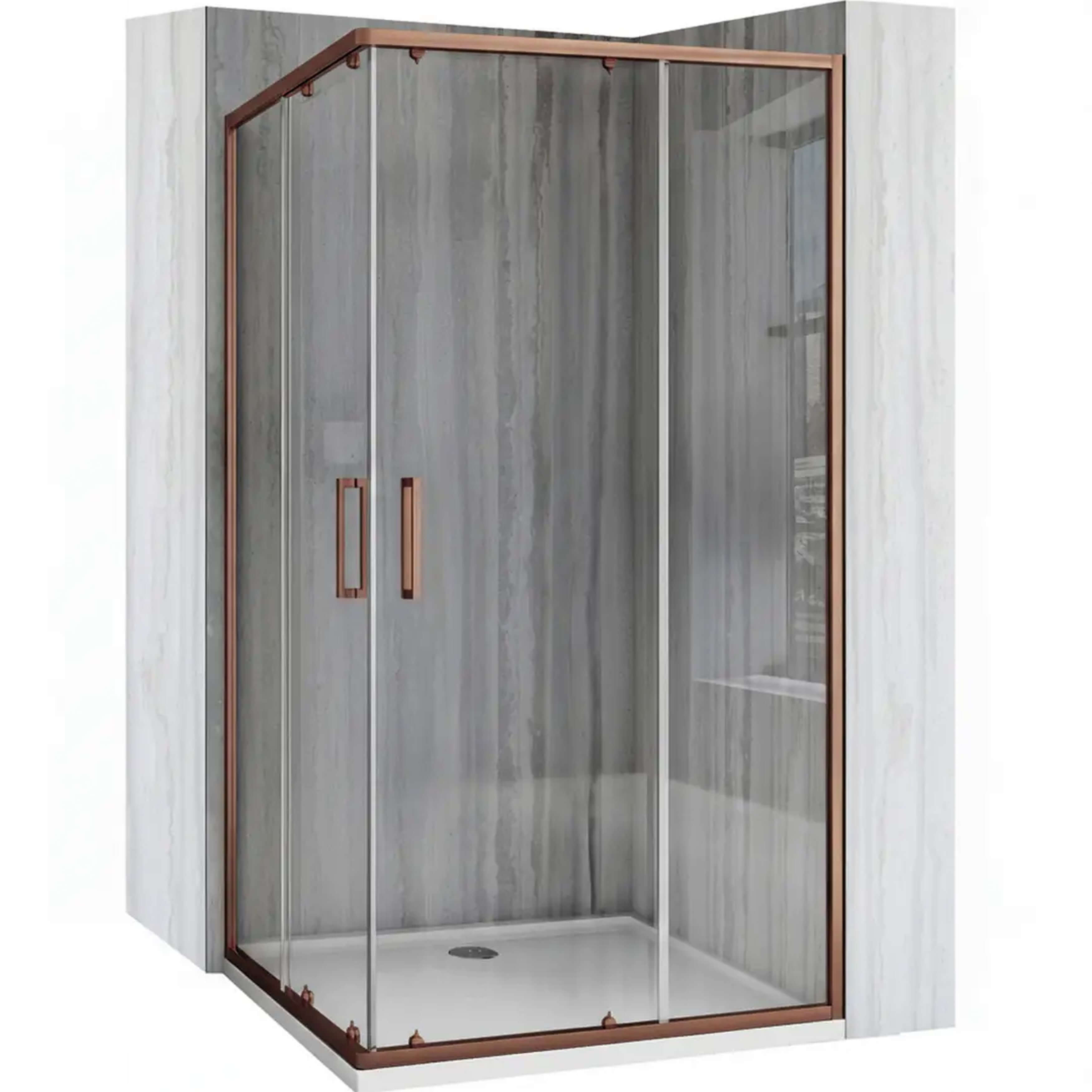 Rea City cabine de douche 80x80 cm rectangulaire cuivre /verre transparent REA-K6982