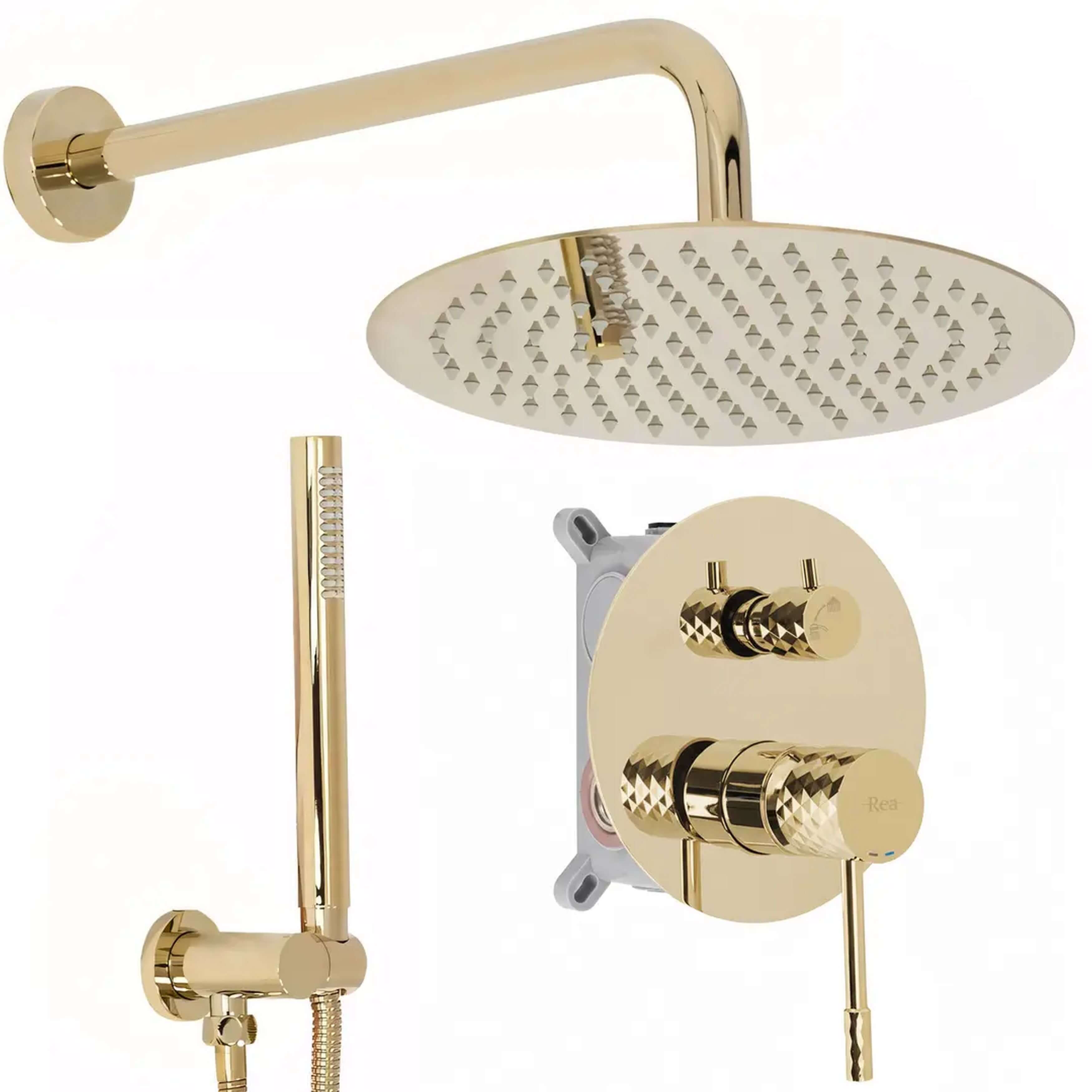 Rea Lungo ensemble de douche encastré oui doré REA-P6964