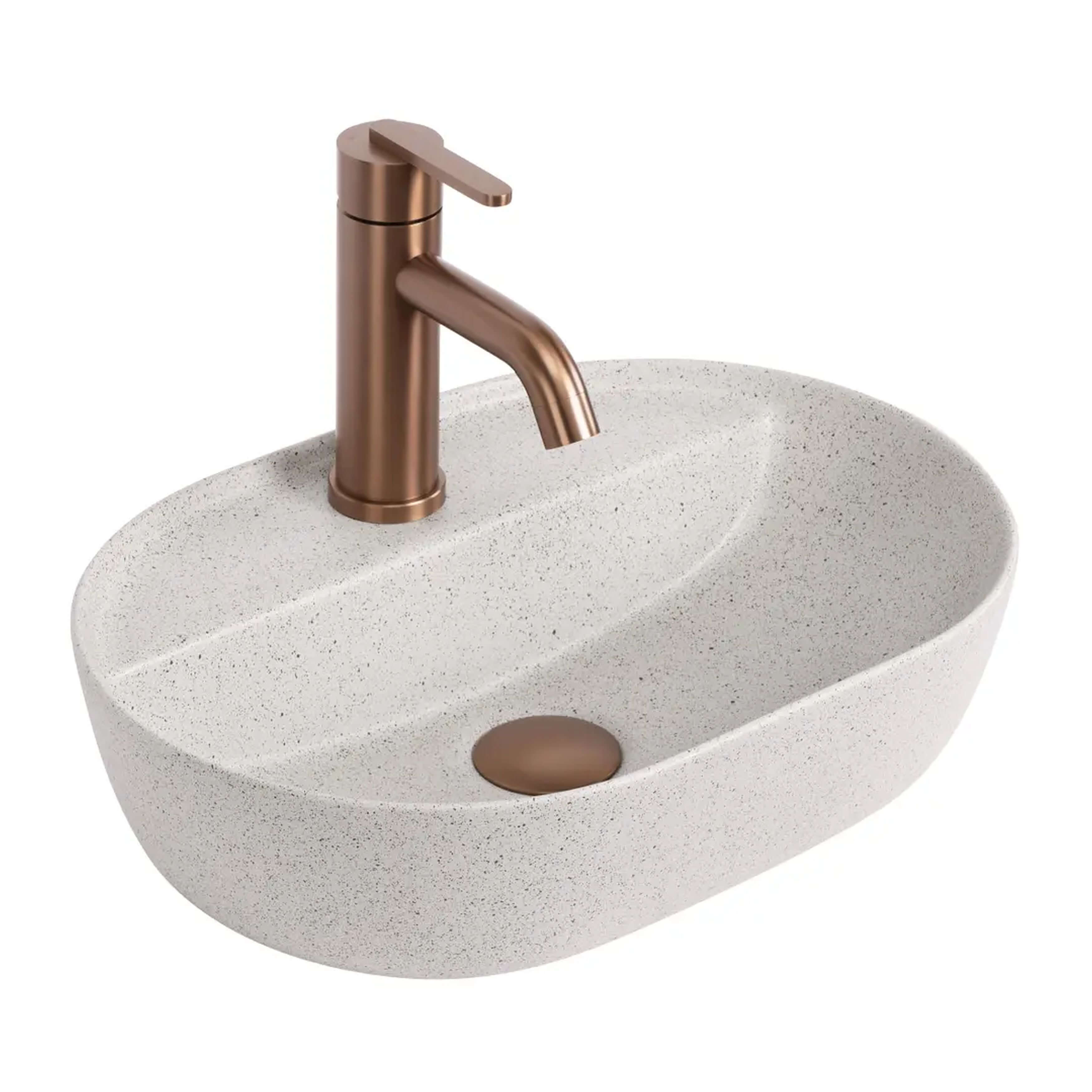 Rea Aura lavabo 42x30 cm ovale à poser marron/beige mat REA-U3226
