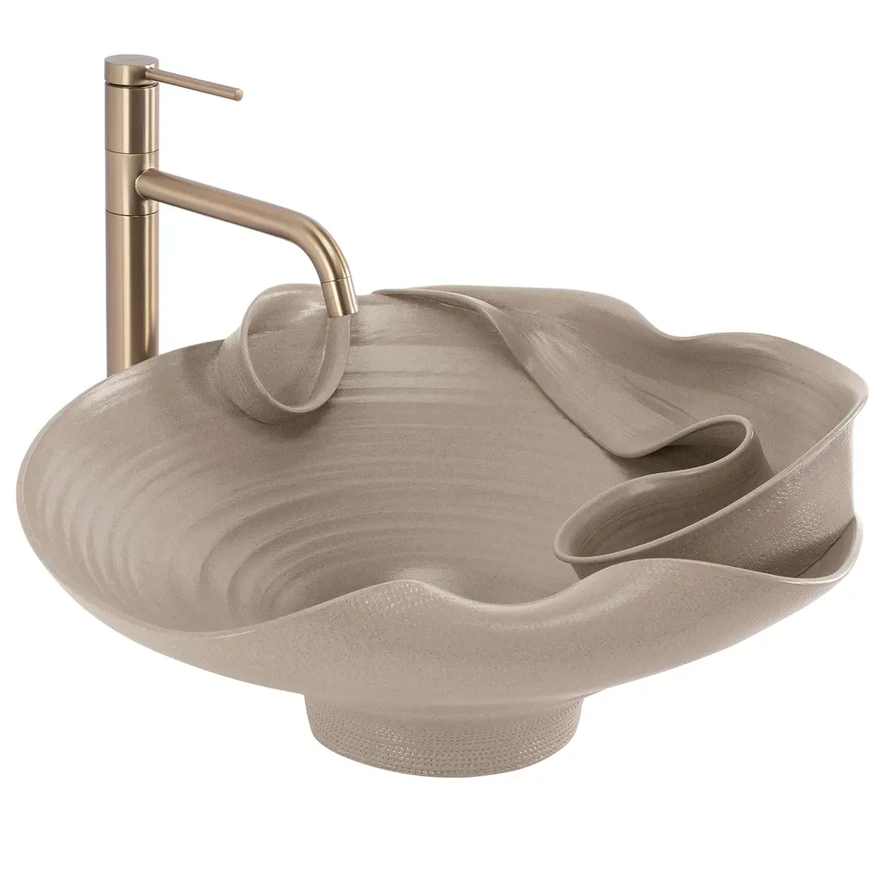 Rea HM Handmande lavabo 48x44 cm à poser marron/beige mat REA-U6328