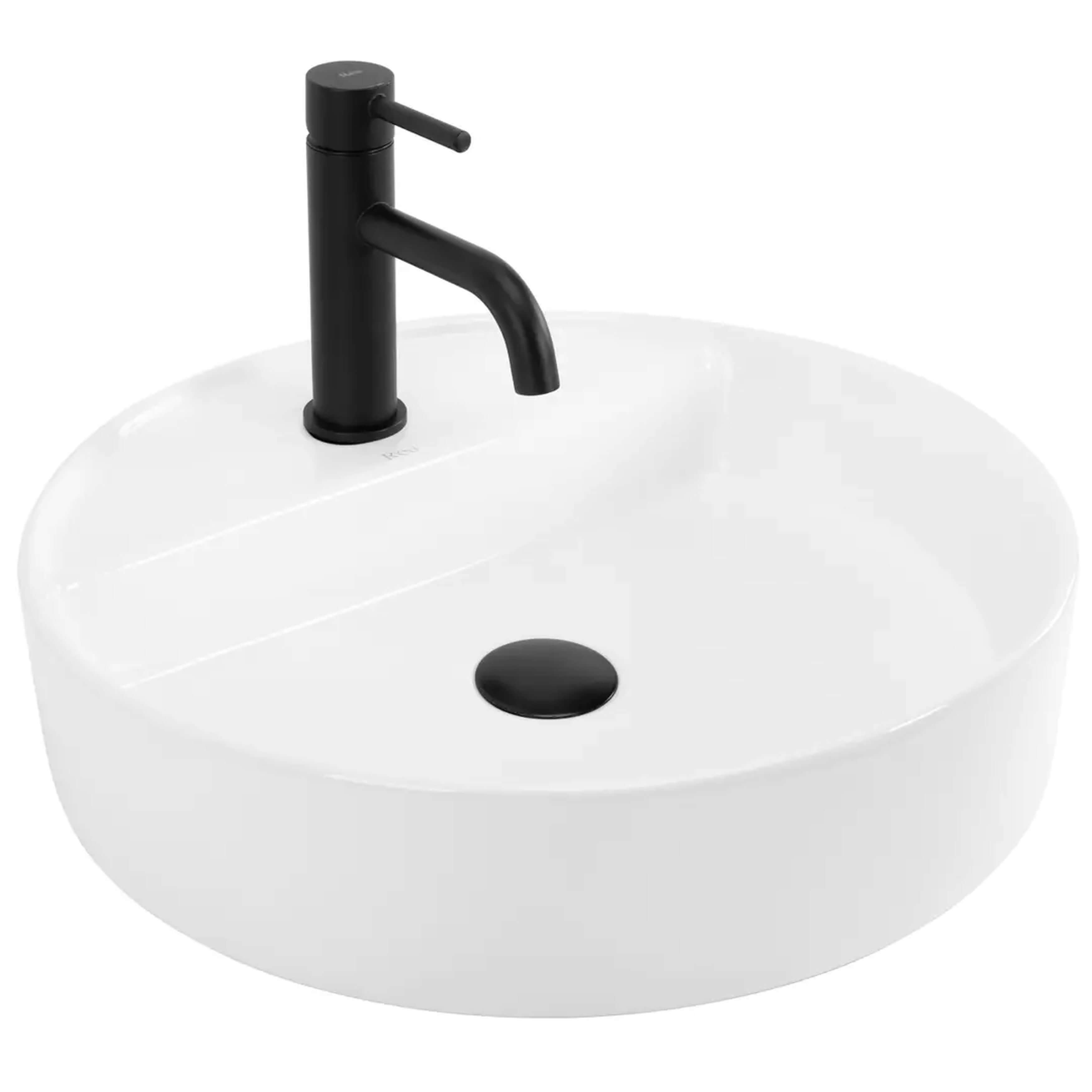 Rea Ronda lavabo 45x45 cm ronde à poser blanc brillant REA-U6622