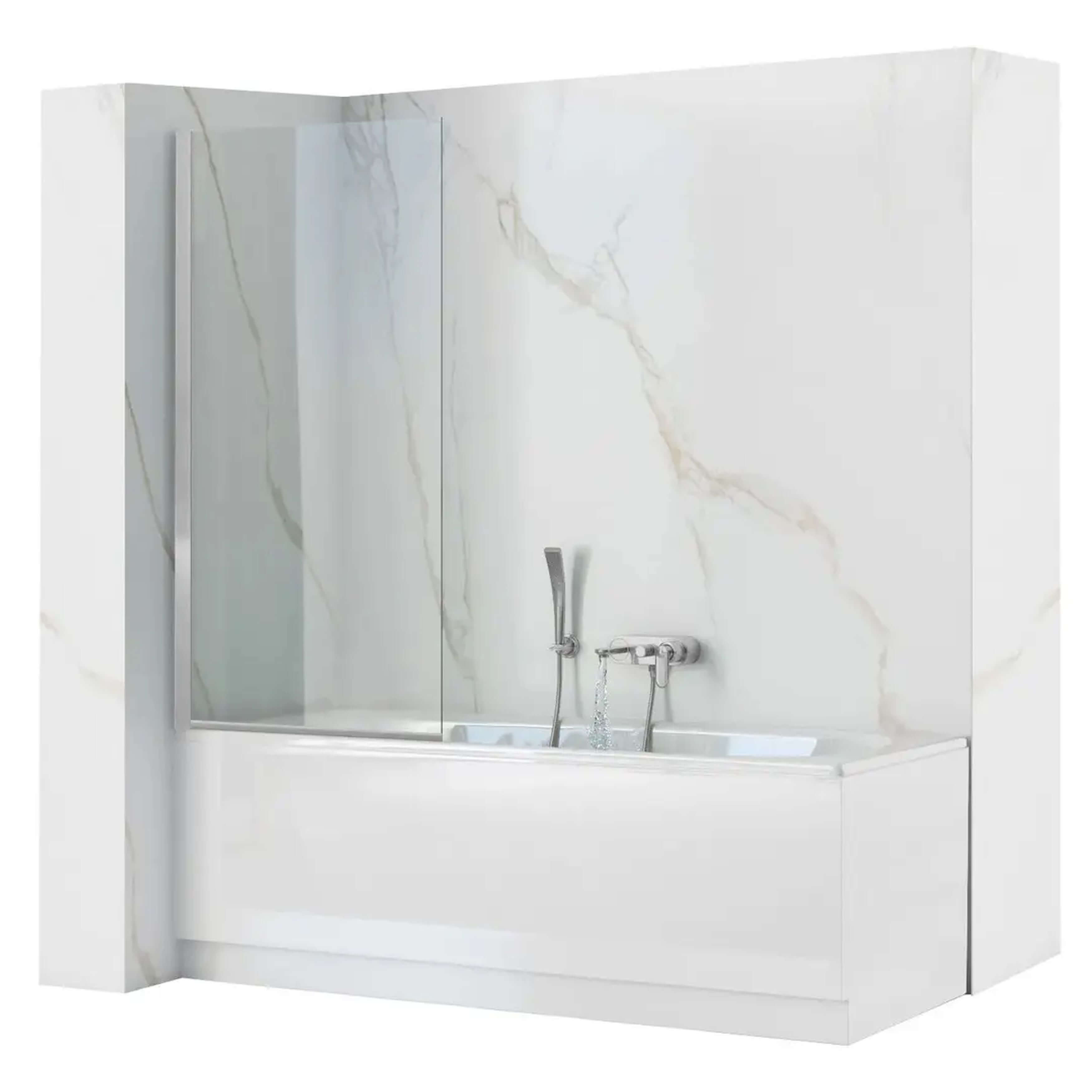 Rea Lagos paroi de baignoire 80 cm monobloc chrome /verre transparent REA-W5630