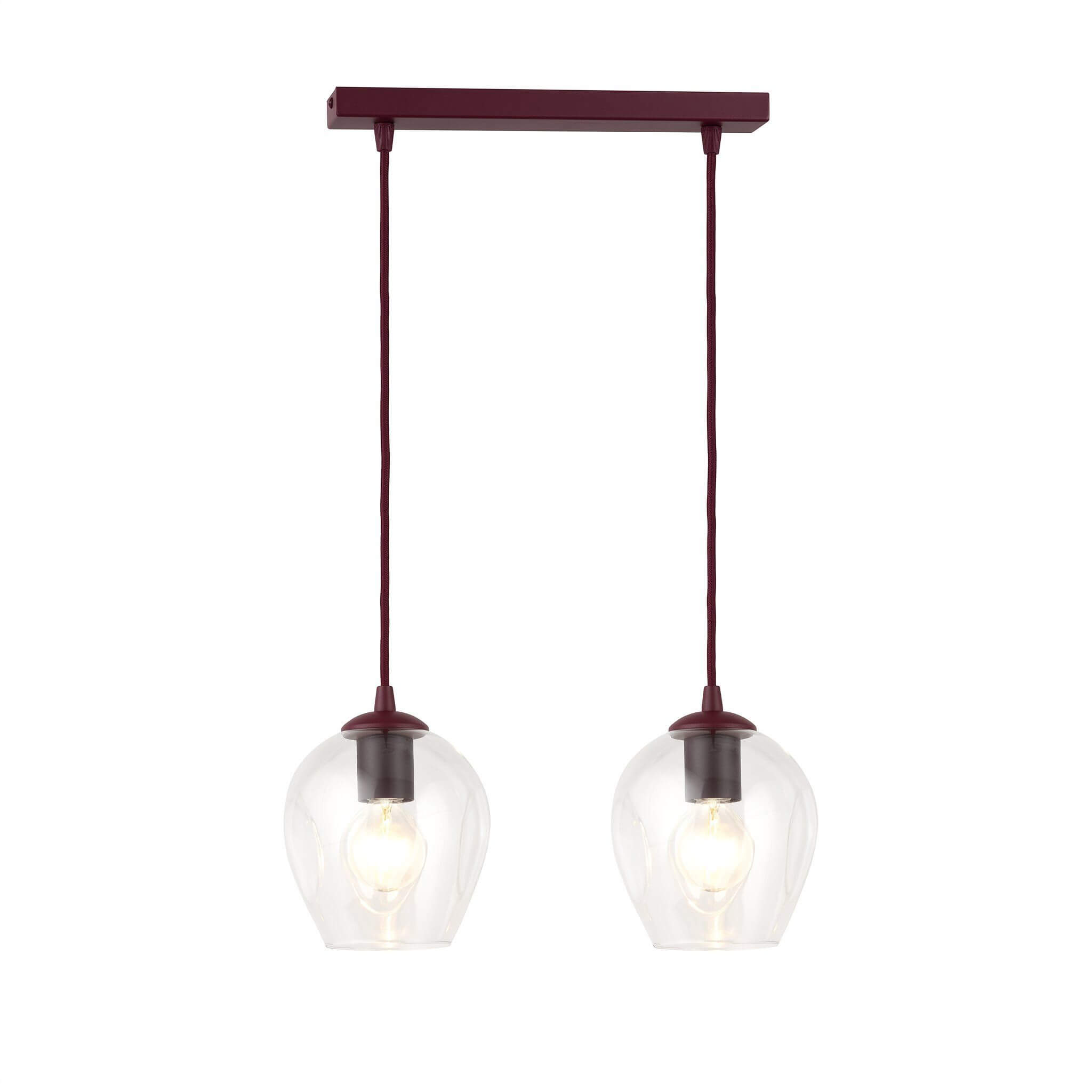 Emibig Istar lampe suspendue 2x15 W bordeaux 1784/2