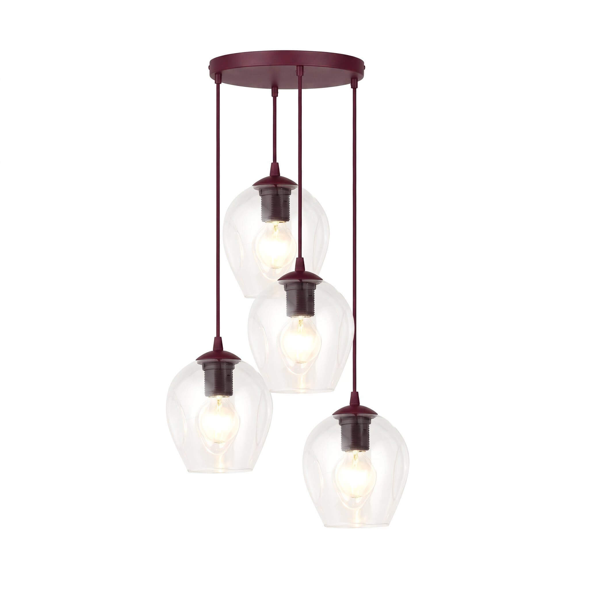 Emibig Istar lampe suspendue 4x15 W bordeaux 1784/4PREM