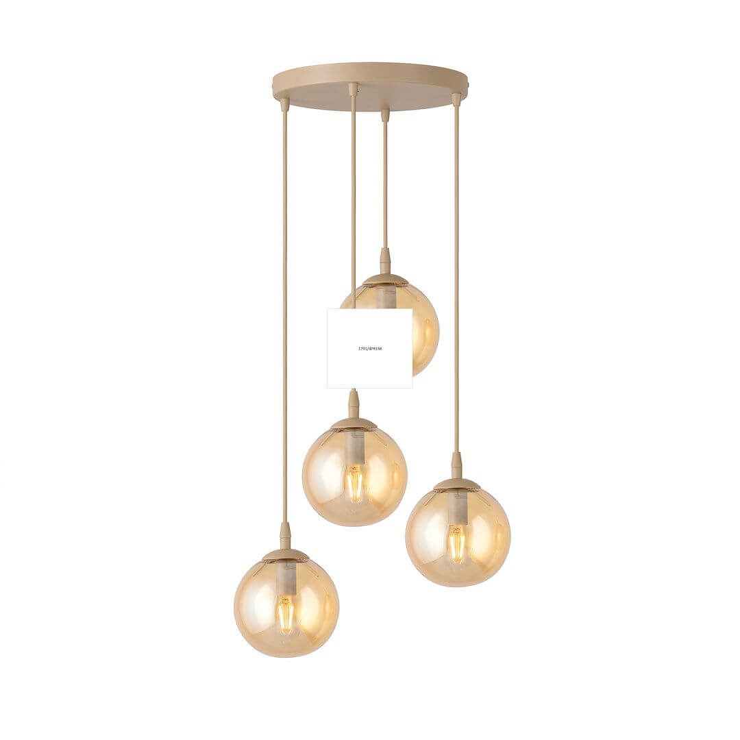 Emibig Cosmo lampe suspendue 4x10 W beige 1791/4PREM