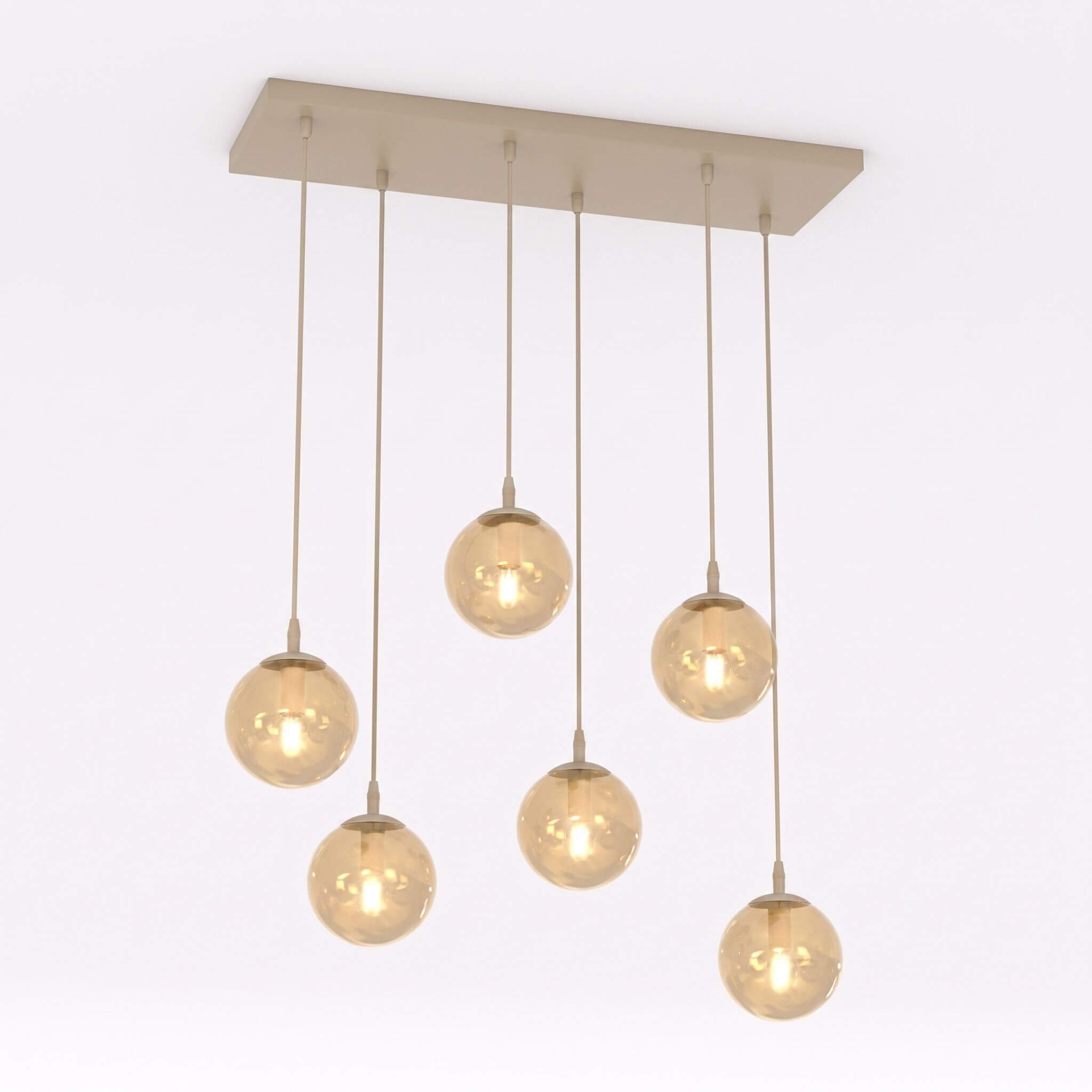 Emibig Cosmo lampe suspendue 6x10 W beige 1791/6