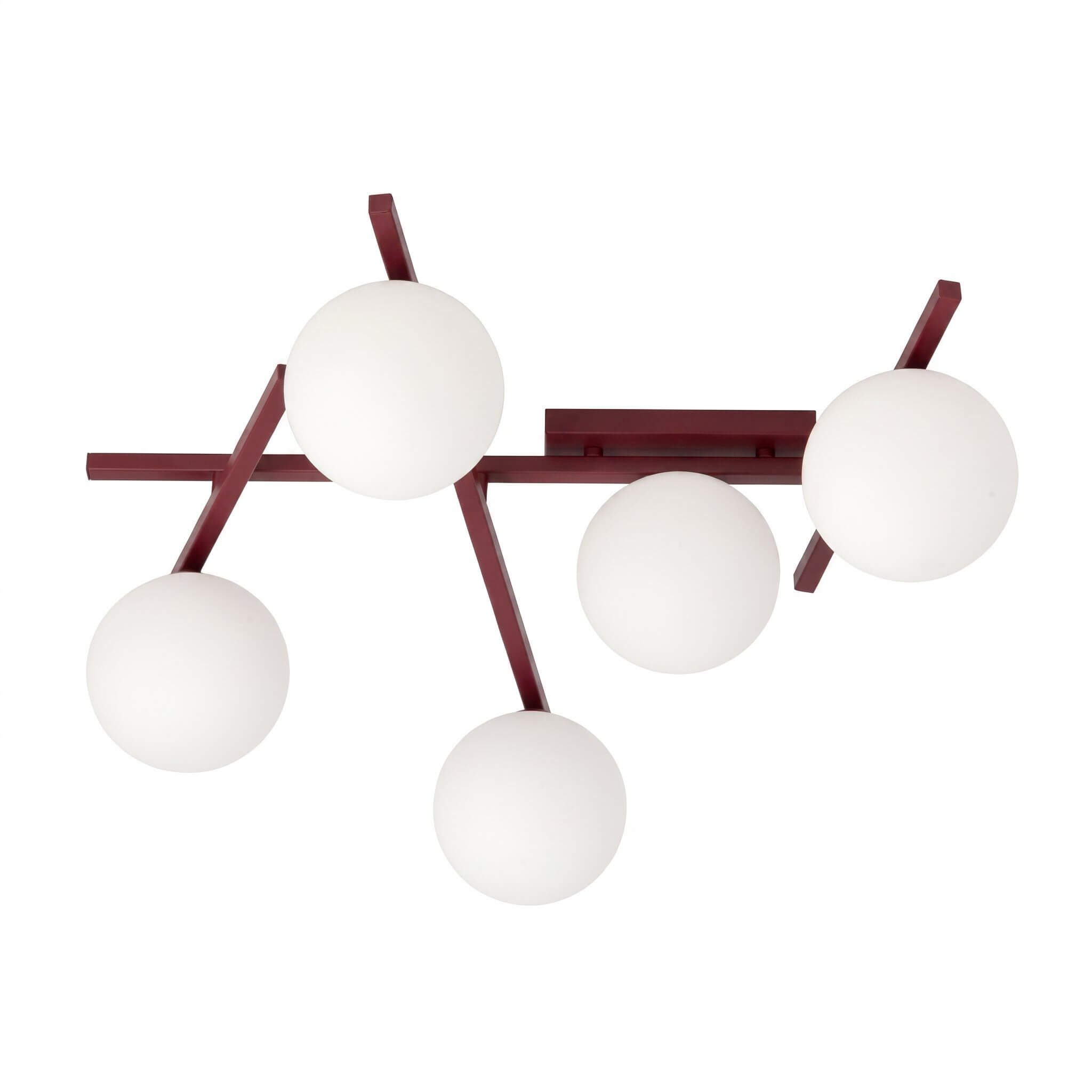 Emibig Smart plafonnier 5x10 W blanc-bordeaux 1795/5