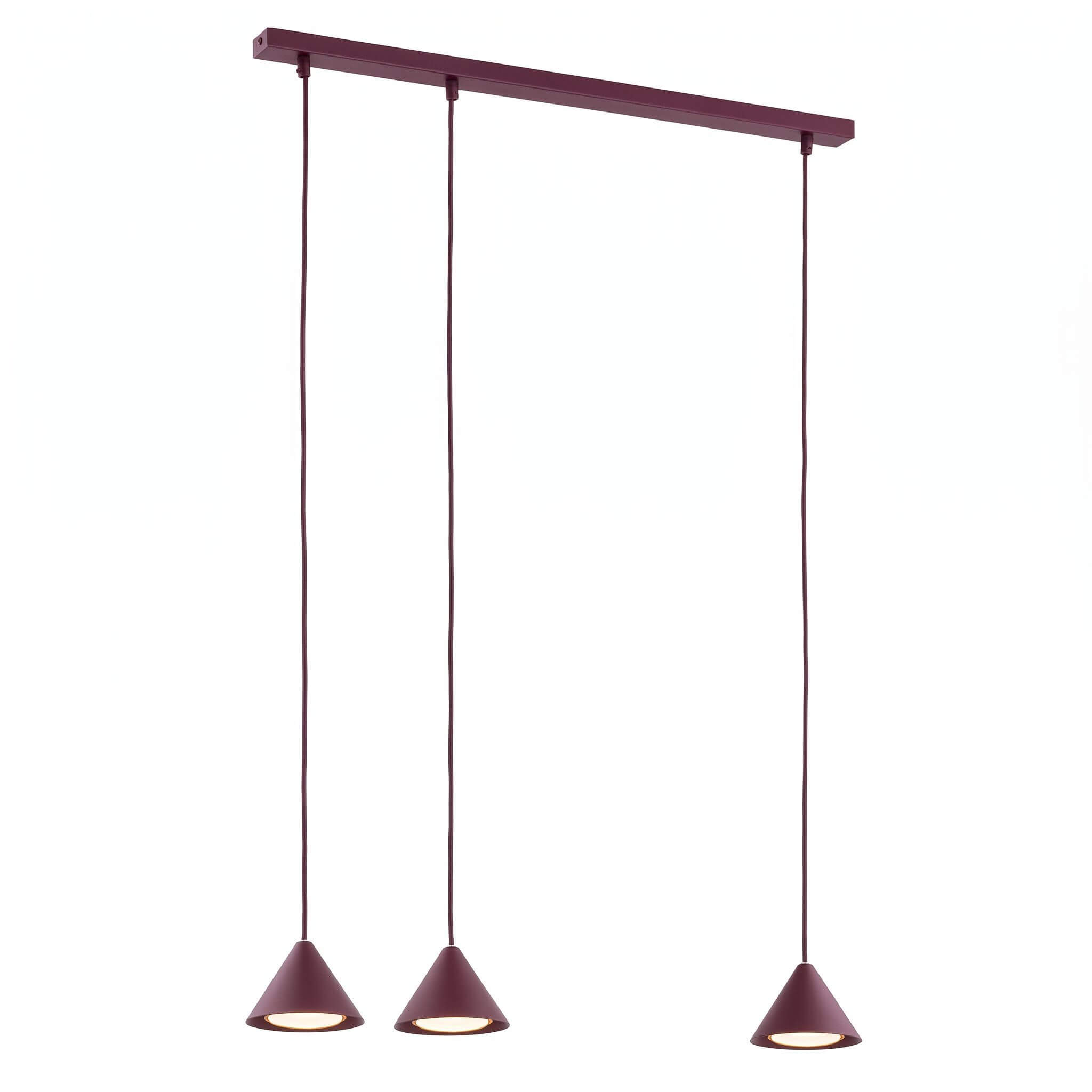 Emibig Elit lampe suspendue 3x10 W bordeaux 1813/3