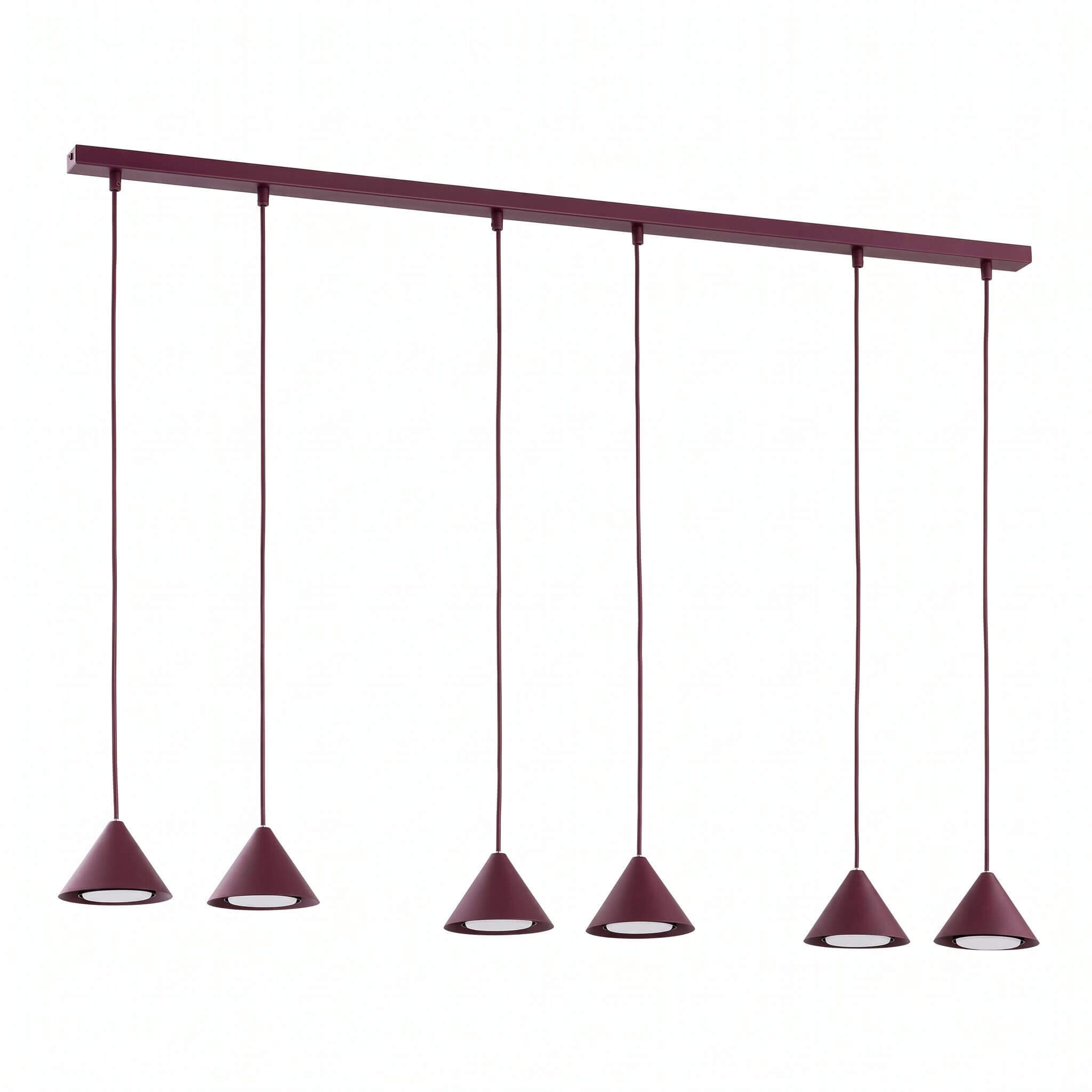 Emibig Elit lampe suspendue 6x10 W bordeaux 1813/6