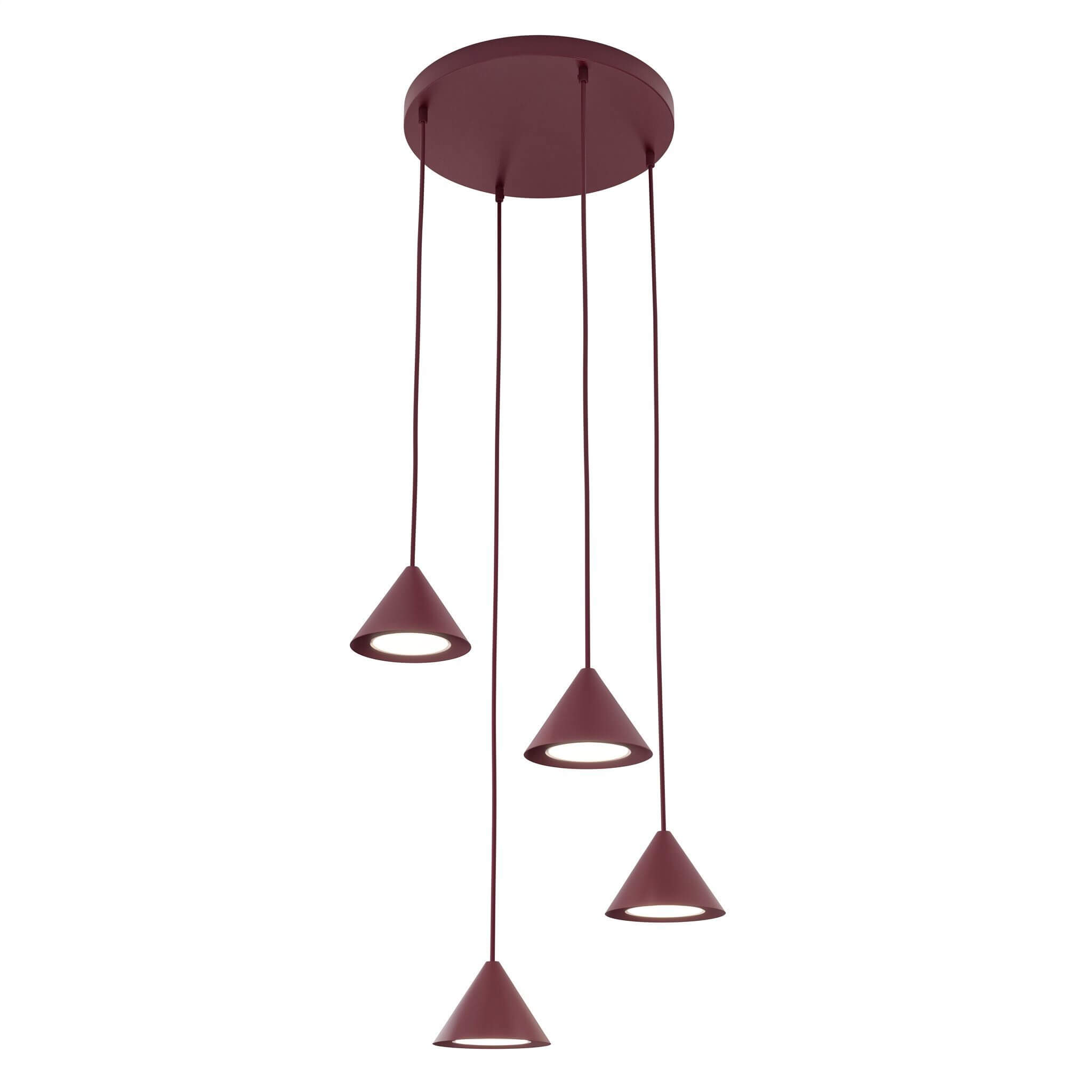 Emibig Elit lampe suspendue 4x10 W bordeaux 1813/4PREM