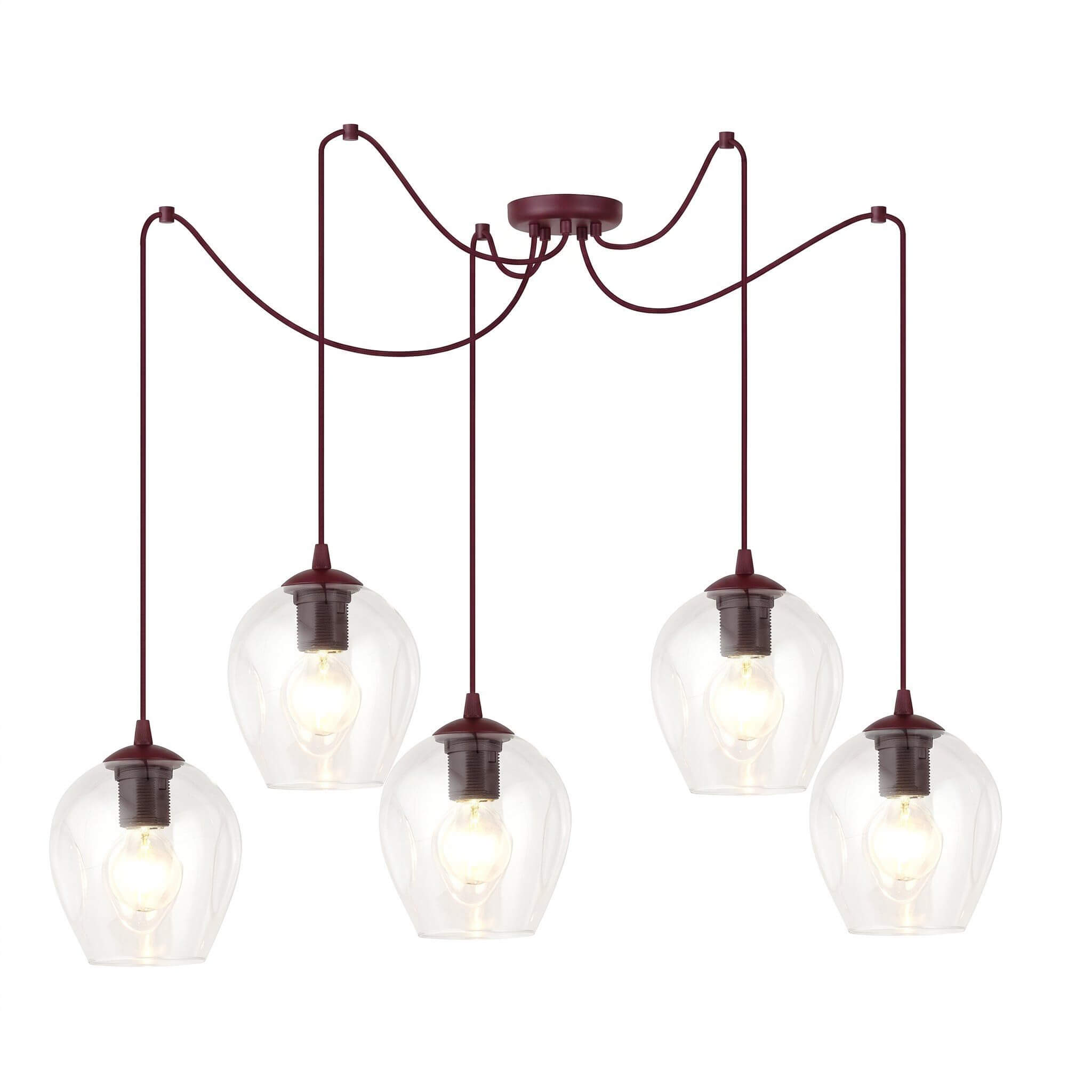 Emibig Level lampe suspendue 5x15 W bordeaux 1819/5