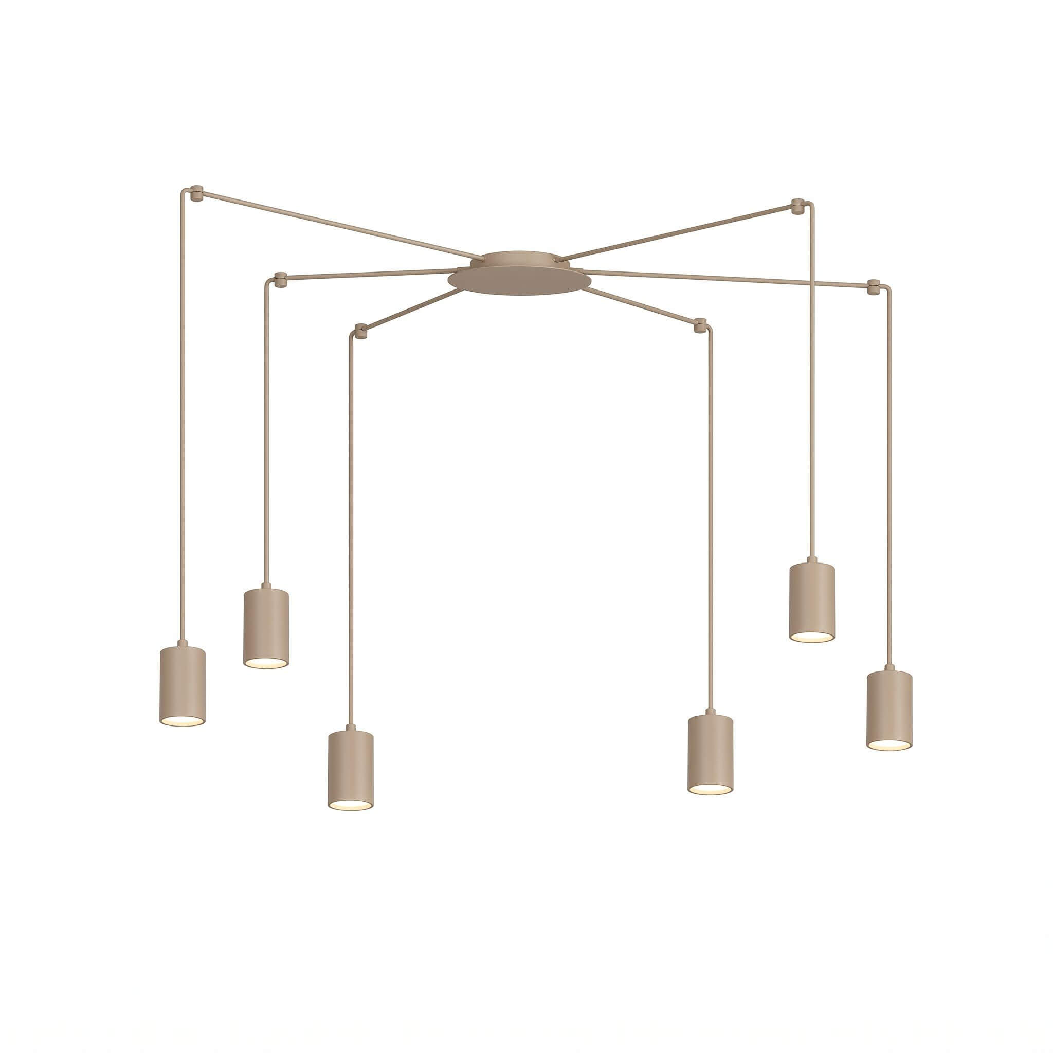 Emibig Traker lampe suspendue 6x10 W beige 1821/6