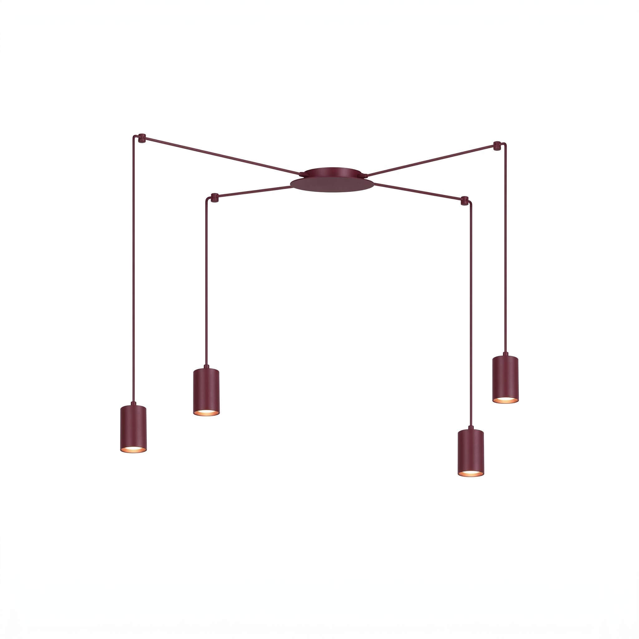 Emibig Traker lampe suspendue 4x10 W bordeaux 1822/4