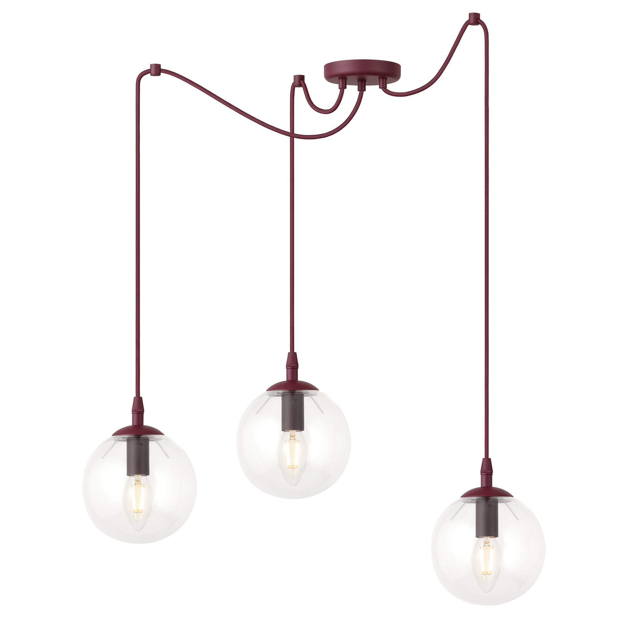 Emibig Gigi lampe suspendue 3x10 W bordeaux 1826/3
