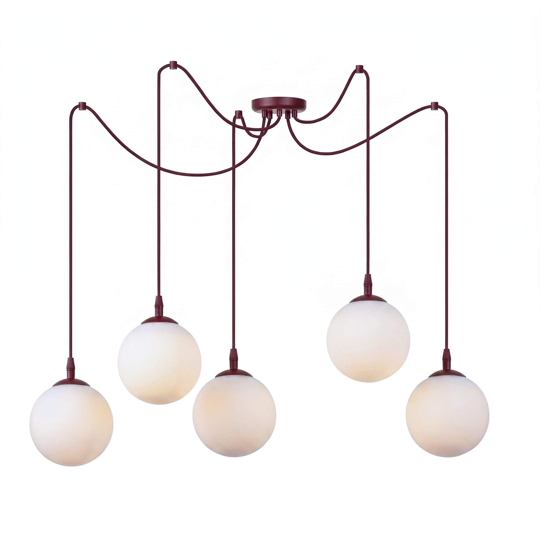 Emibig Gigi lampe suspendue 5x10 W blanc-bordeaux 1825/5