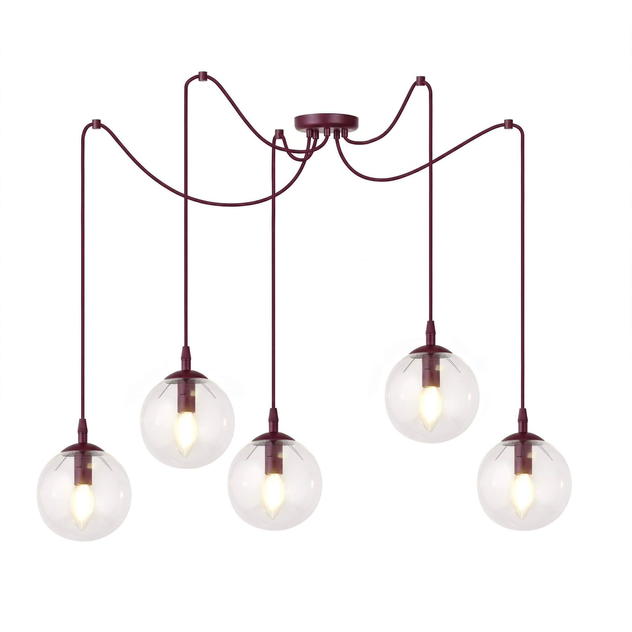 Emibig Gigi lampe suspendue 5x10 W bordeaux 1826/5