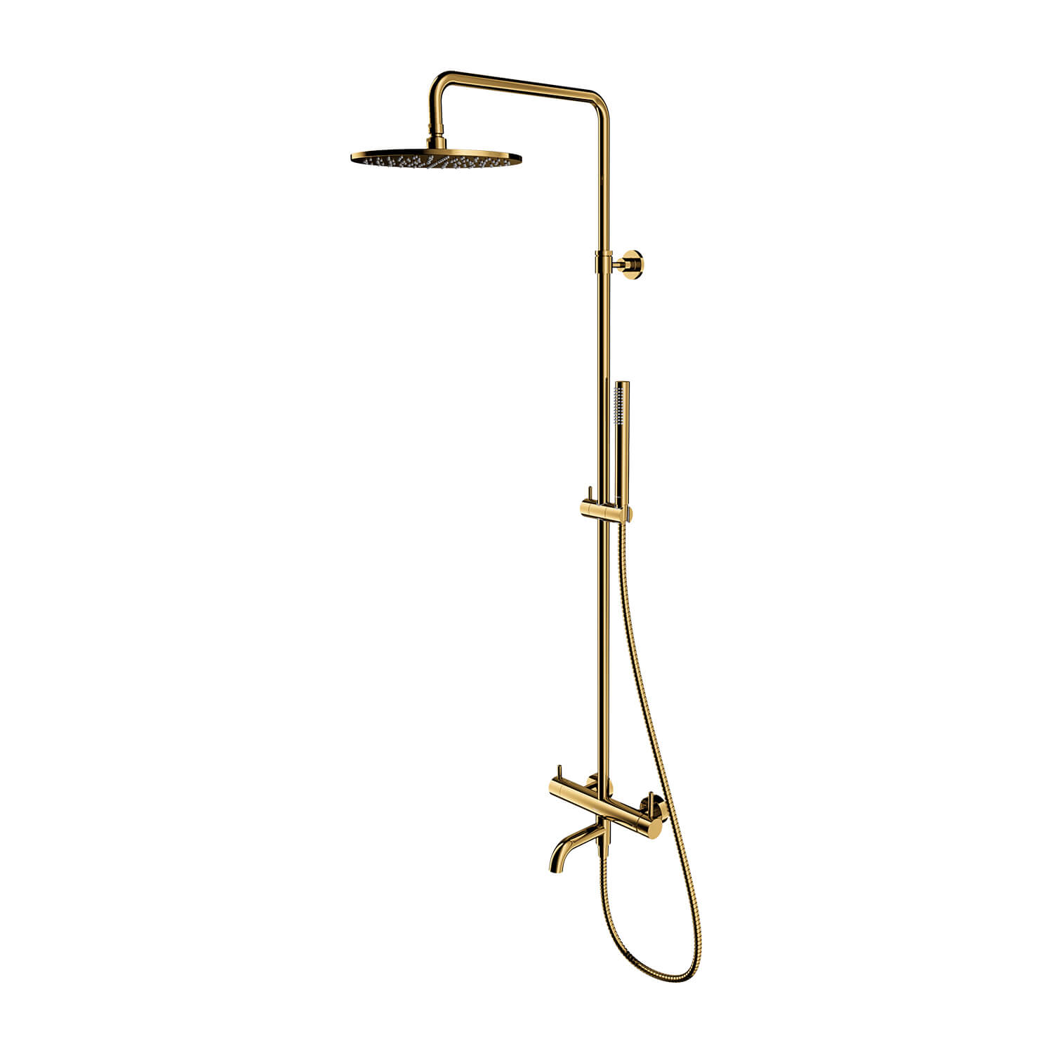 Omnires Y kit baignoire-douche mural avec douche pluie doré Y1234MGL
