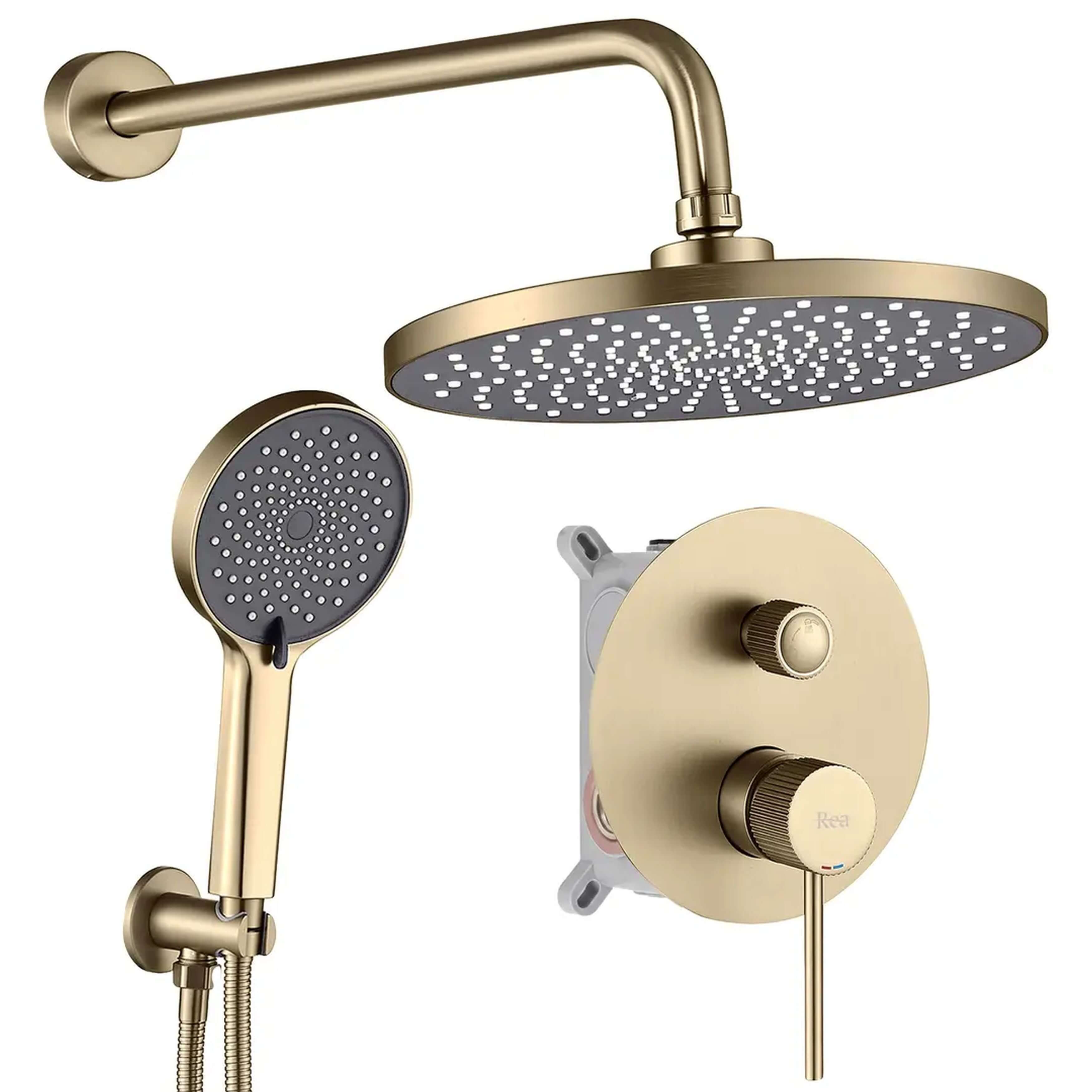 Rea Lungo Stripe ensemble de douche encastré oui doré REA-P9492