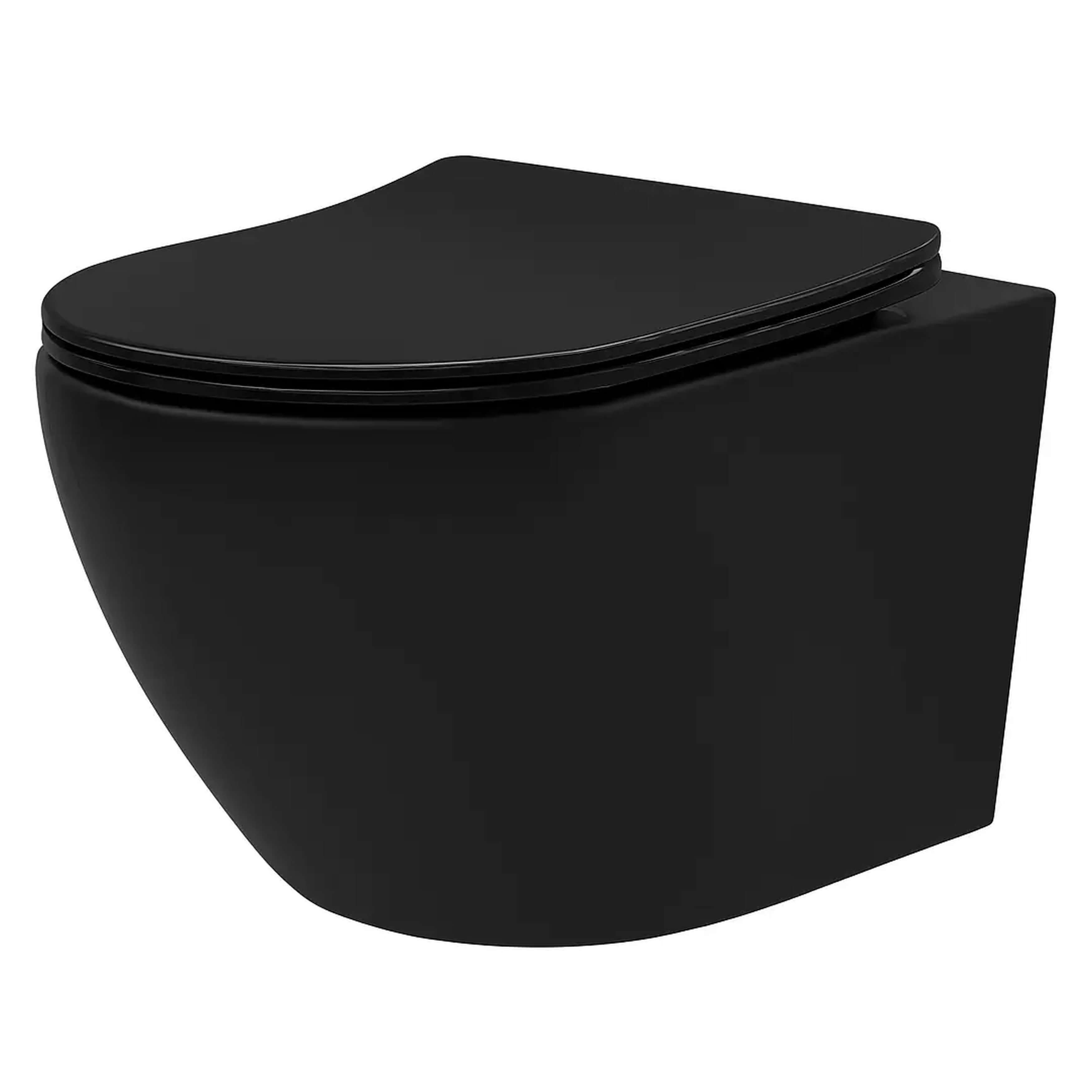 Rea Carlo Mini cuvette de wc suspendue noir mat REA-C3000