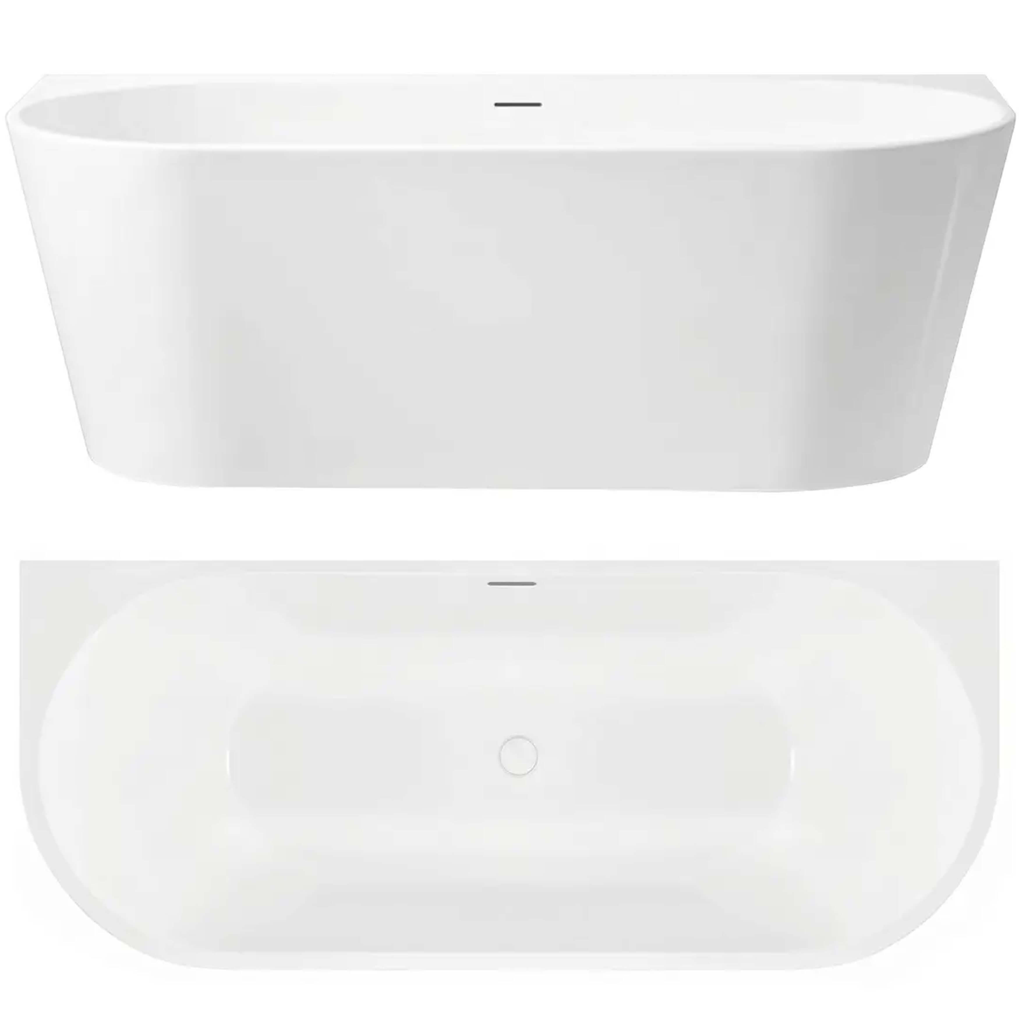Rea Capri baignoire murale 179.5x76 cm blanc REA-W1863