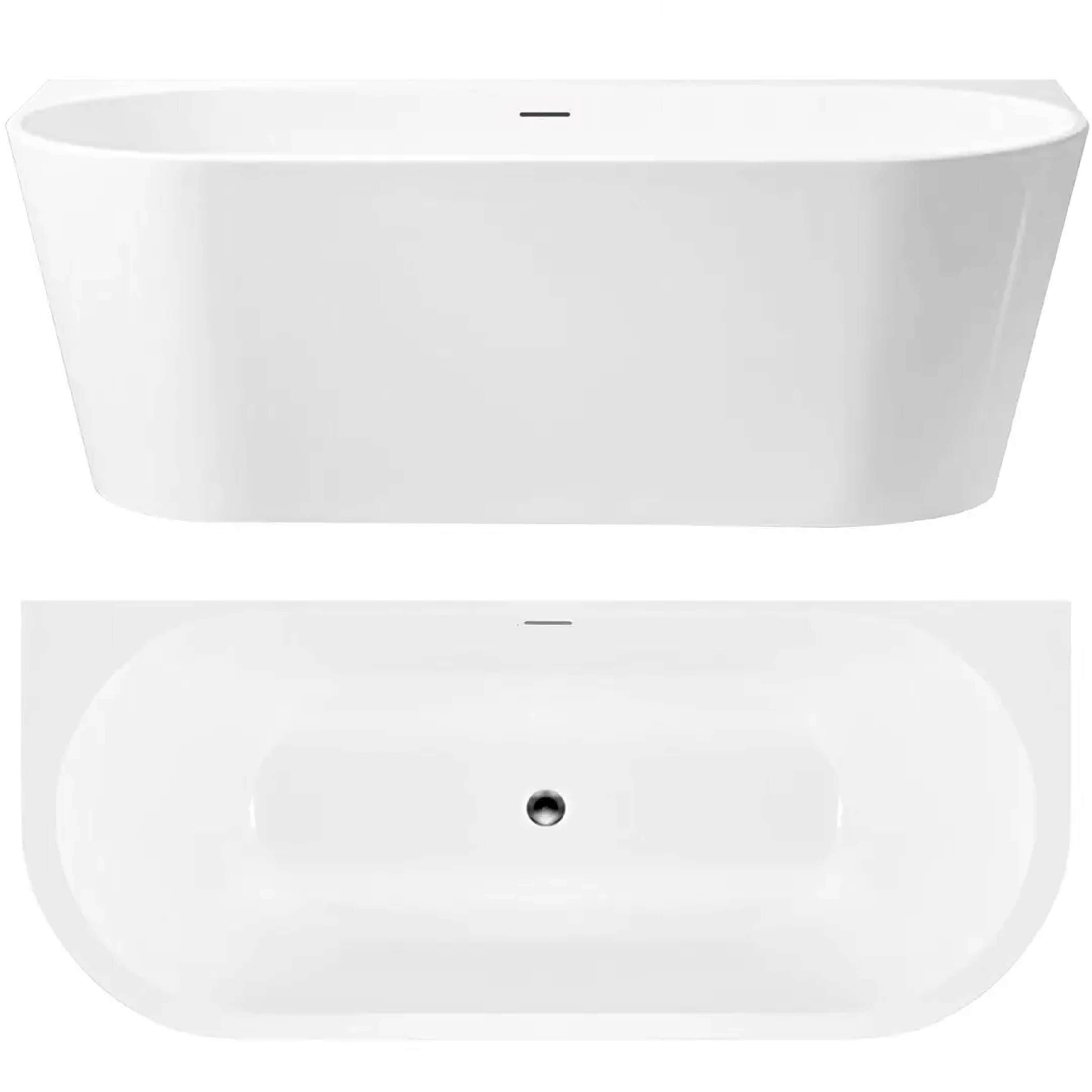 Rea Capri baignoire murale 160x80 cm blanc REA-W9803