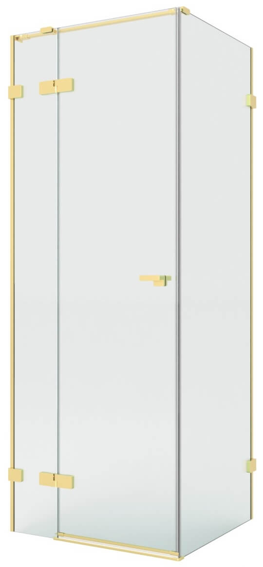 New Trendy Eventa Gold Brushed cabine de douche 90x70 cm rectangulaire doré brossé/verre transparent EXK-8247