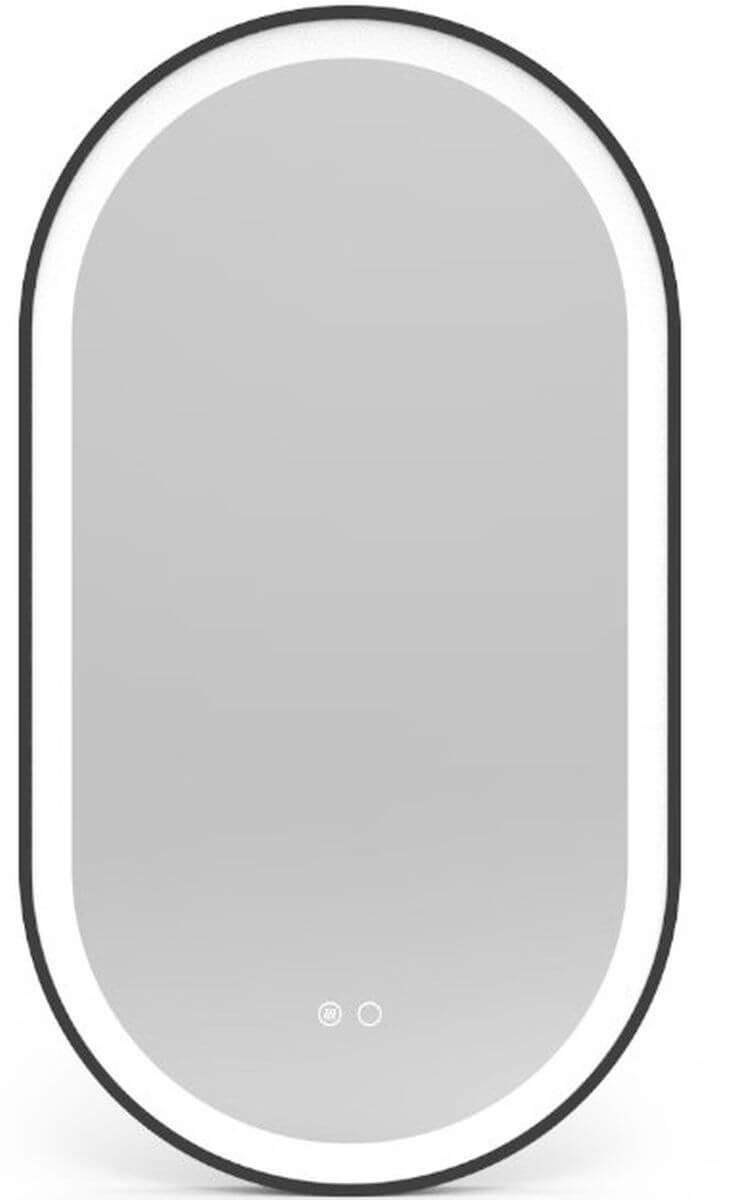 LaVita Leto miroir 90x50 cm ovale avec éclairage oui noir 5900378341024