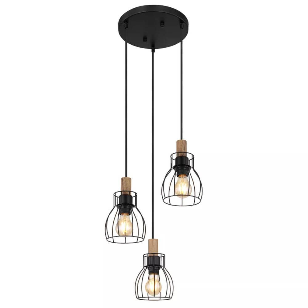 Globo Lighting Mina lampe suspendue 3x40 W noir 15326-3H1