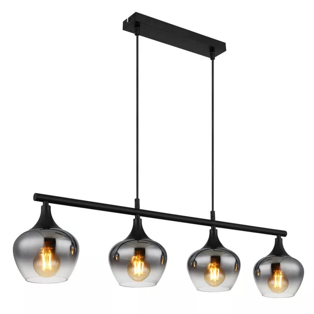 Globo Lighting Maxy lampe suspendue 4x40 W noir-fumé 15548-4H1