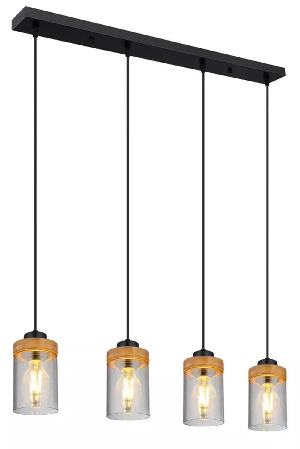 Globo Lighting Finca lampe suspendue 4x40 W noir-fumé 15557-4H