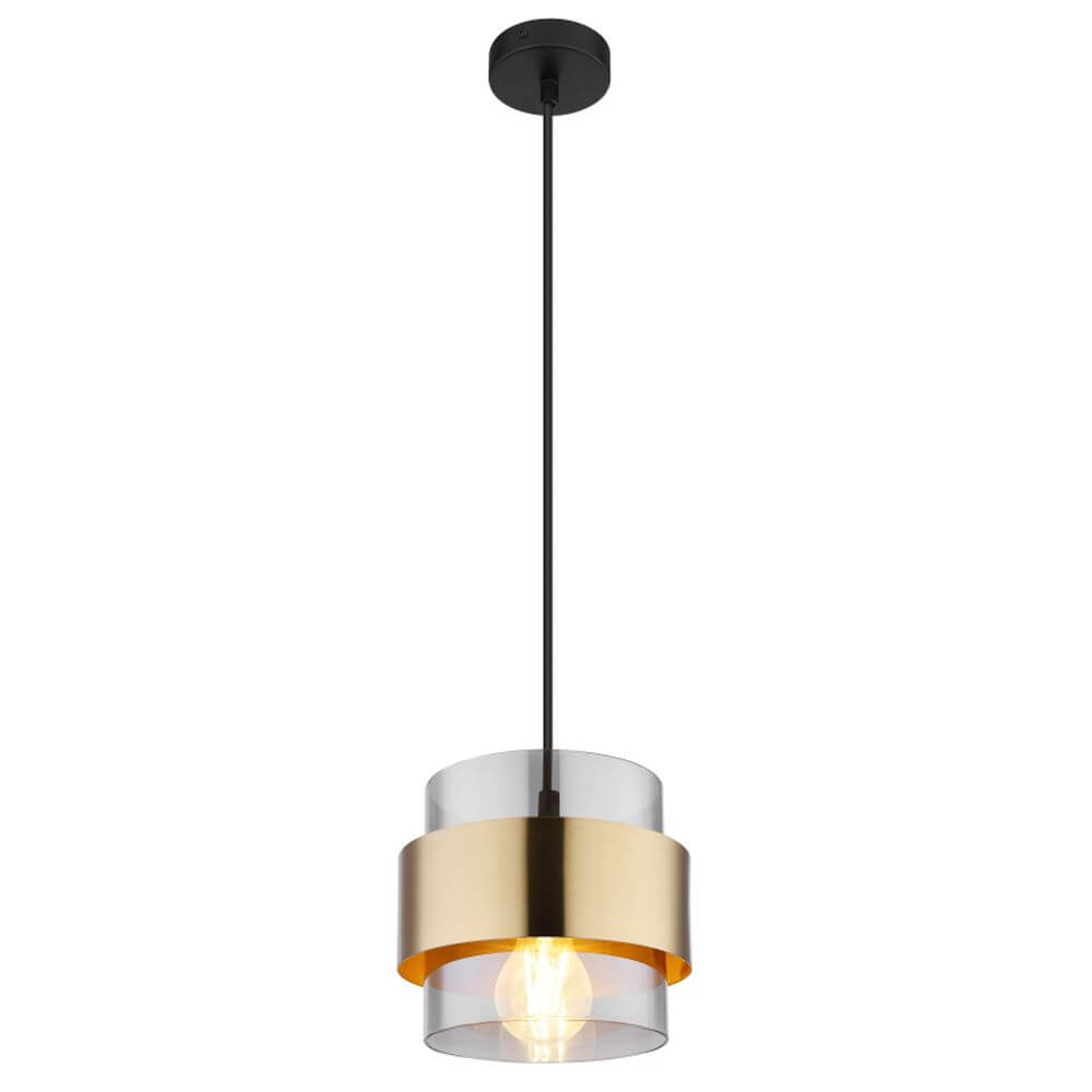 Globo Lighting Milley lampe suspendue 1x60 W noir-doré 15560H