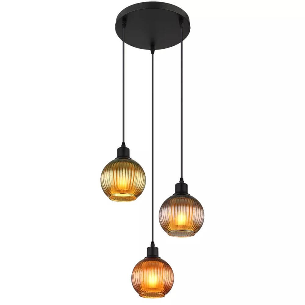 Globo Lighting Zumba lampe suspendue 3x25 W noir-multicolore 15638-3