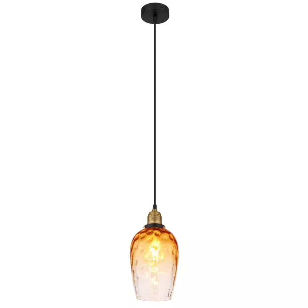 Globo Lighting Salvy lampe suspendue 1x60 W noir-ambre 15786H2