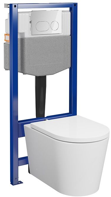 Cersanit Essentials kit cuvette avec abattant, châssis et bouton S4003-047