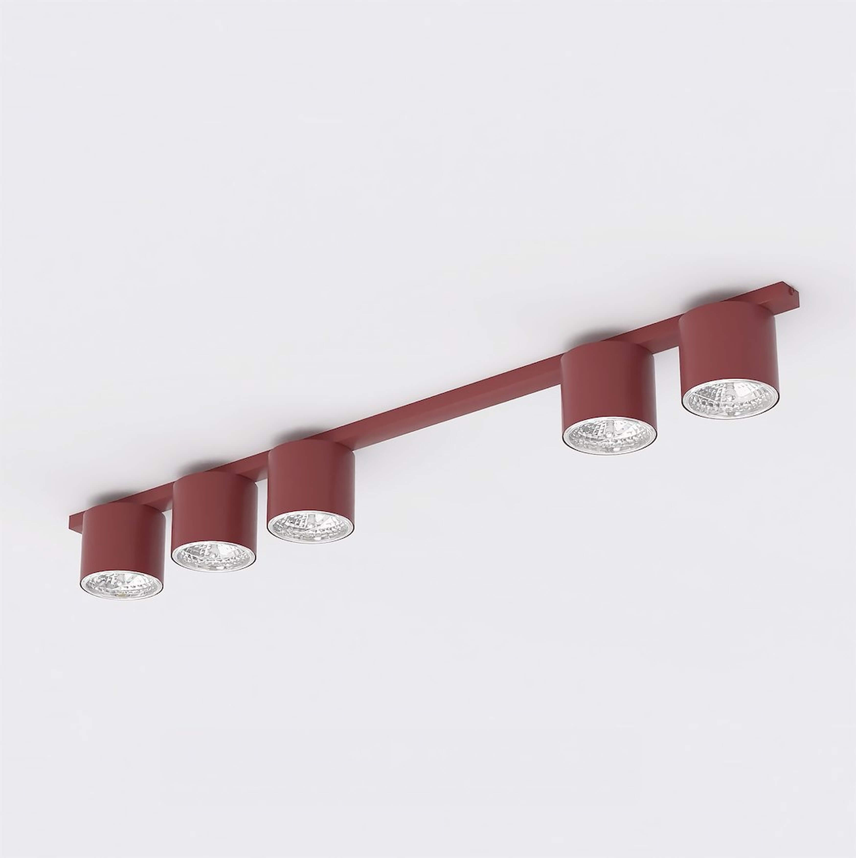 Emibig Nano plafonnier 5x10 W rouge 1697/5