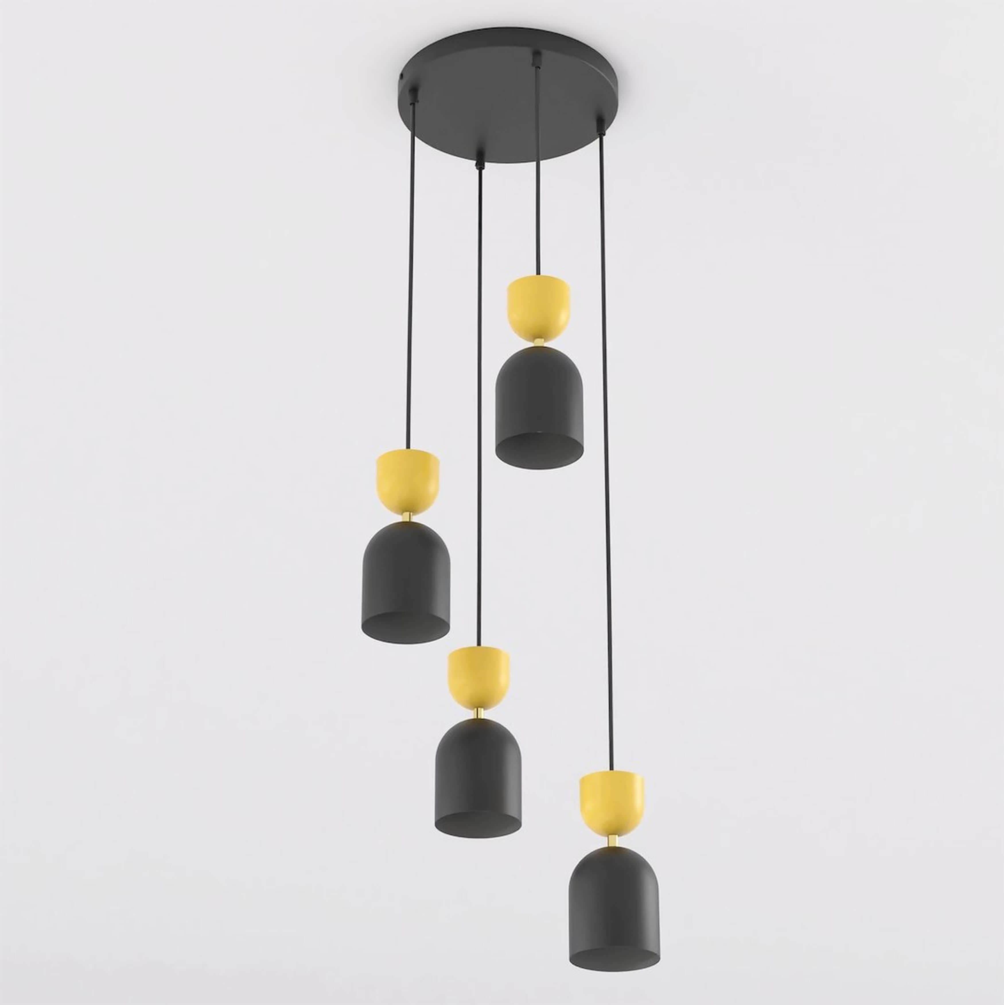 Emibig Gaudi lampe suspendue 4x10 W noir-orange 1739/4PREM