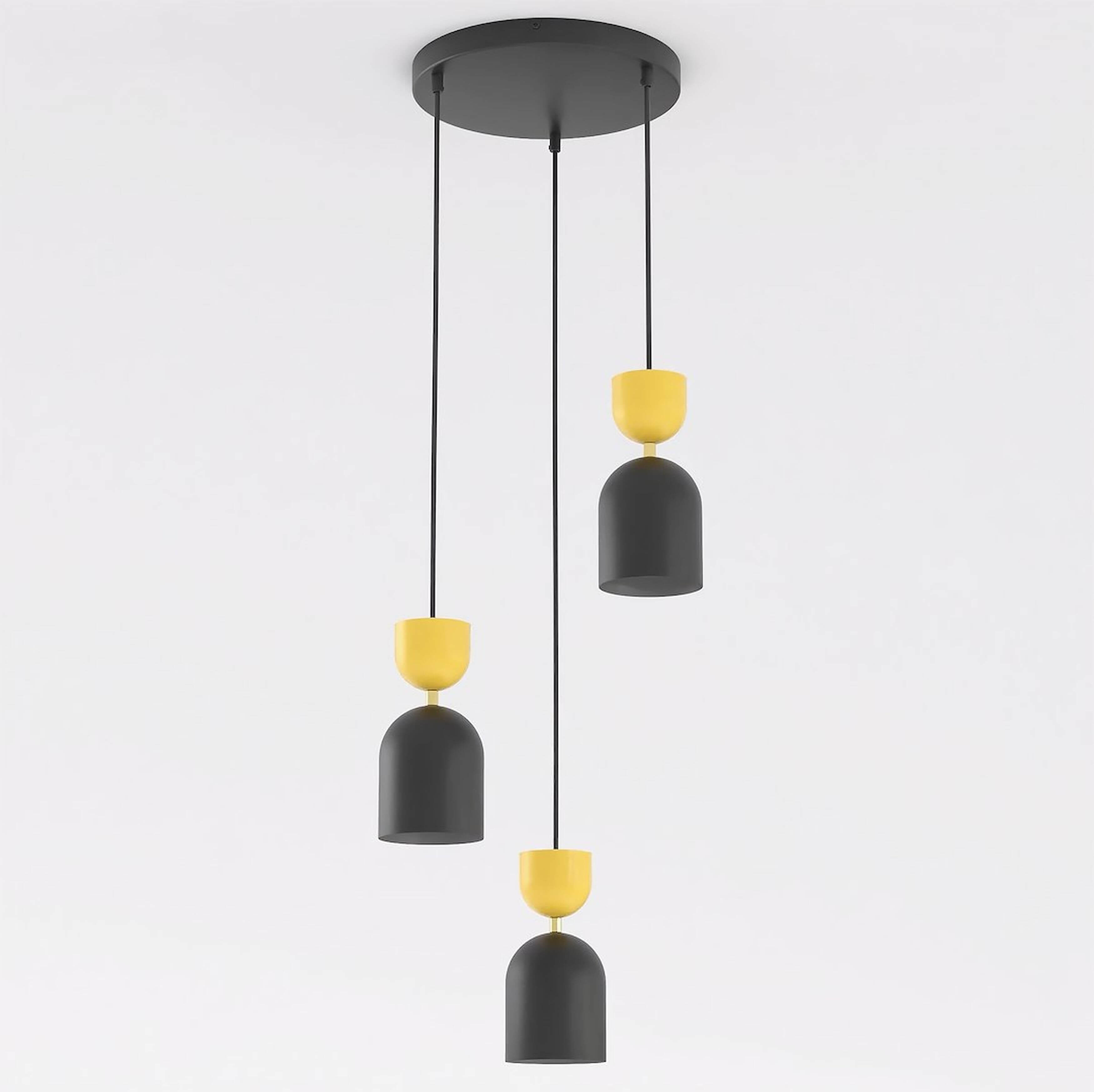 Emibig Gaudi lampe suspendue 3x10 W noir-orange 1739/3PREM