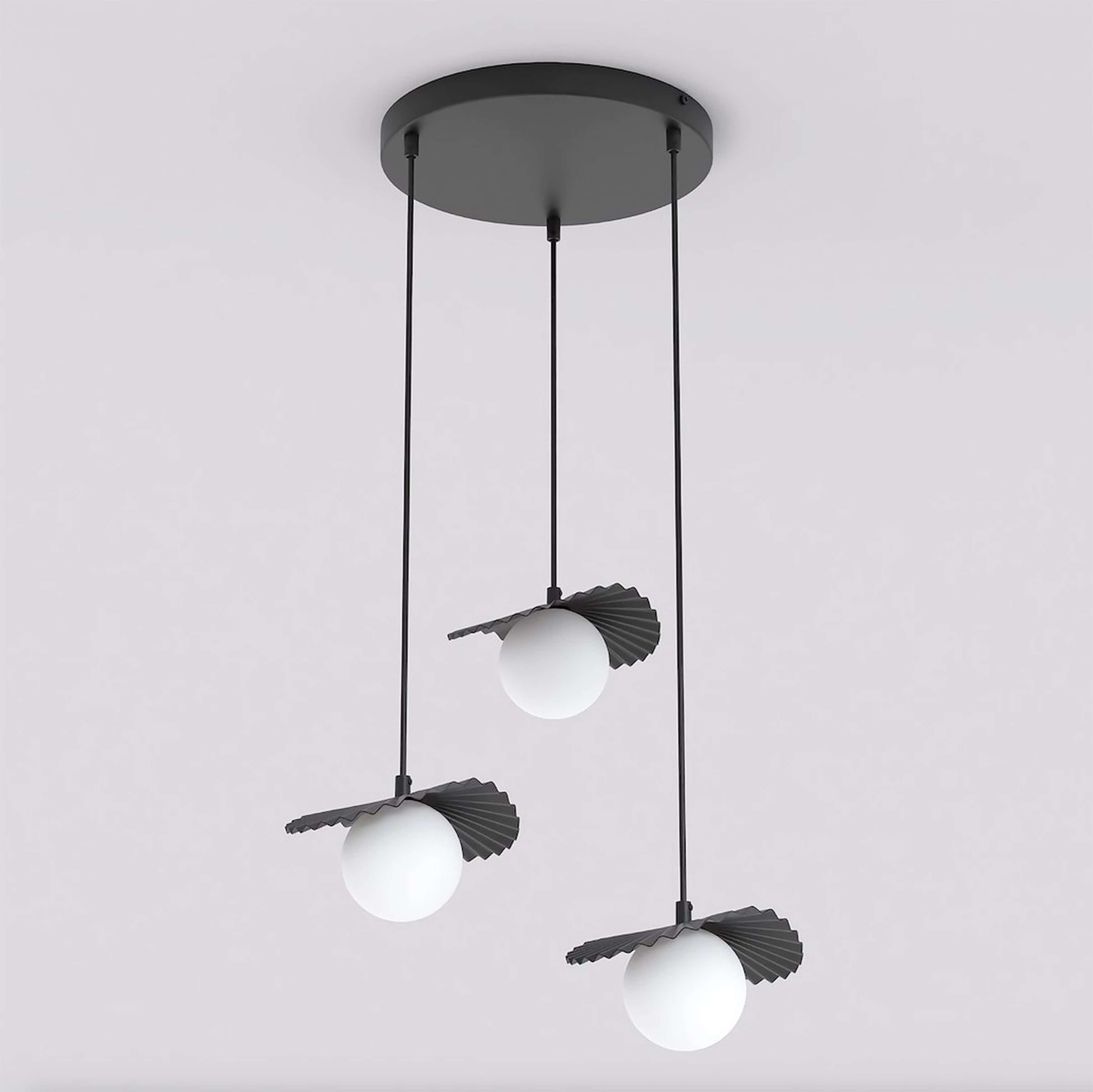 Emibig Flora lampe suspendue 3x8 W noir-opale 1758/3
